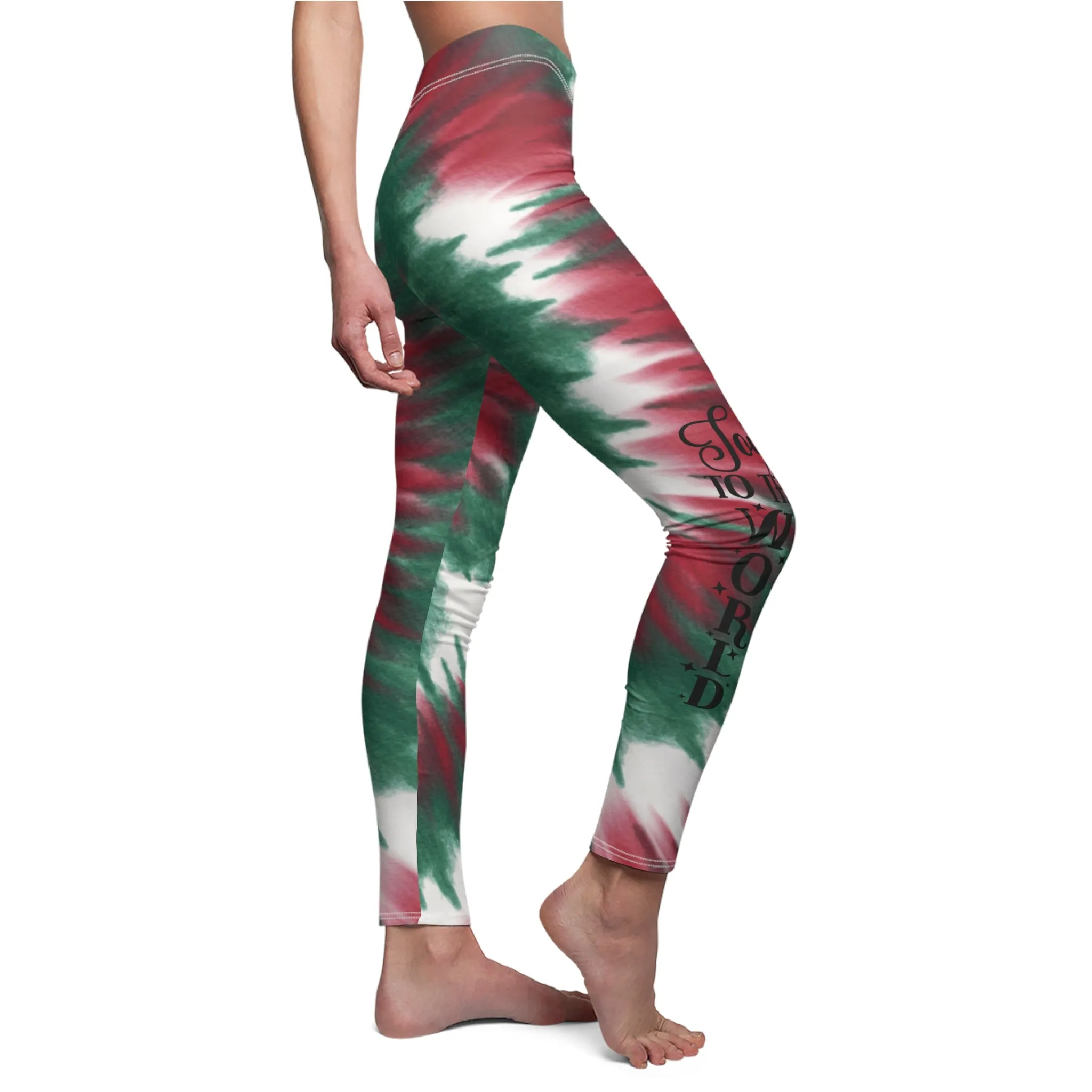 Joy To The World - Christmas Tie-Dye - Women's Lightweight Leggings