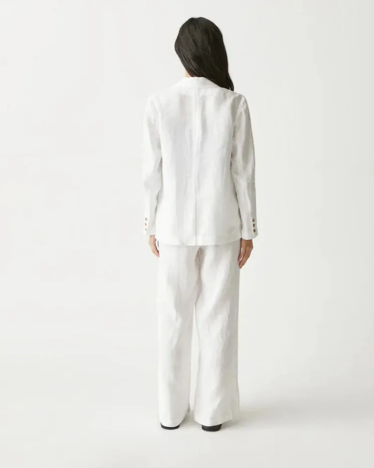 Jules Linen Pant | White