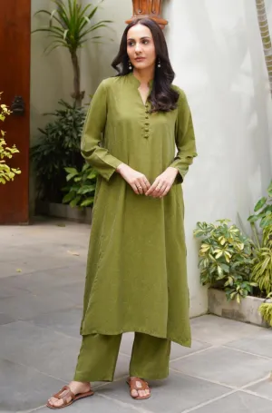 Kalidaar Co-Ord - Olive Green