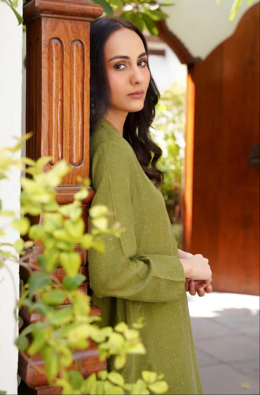 Kalidaar Co-Ord - Olive Green