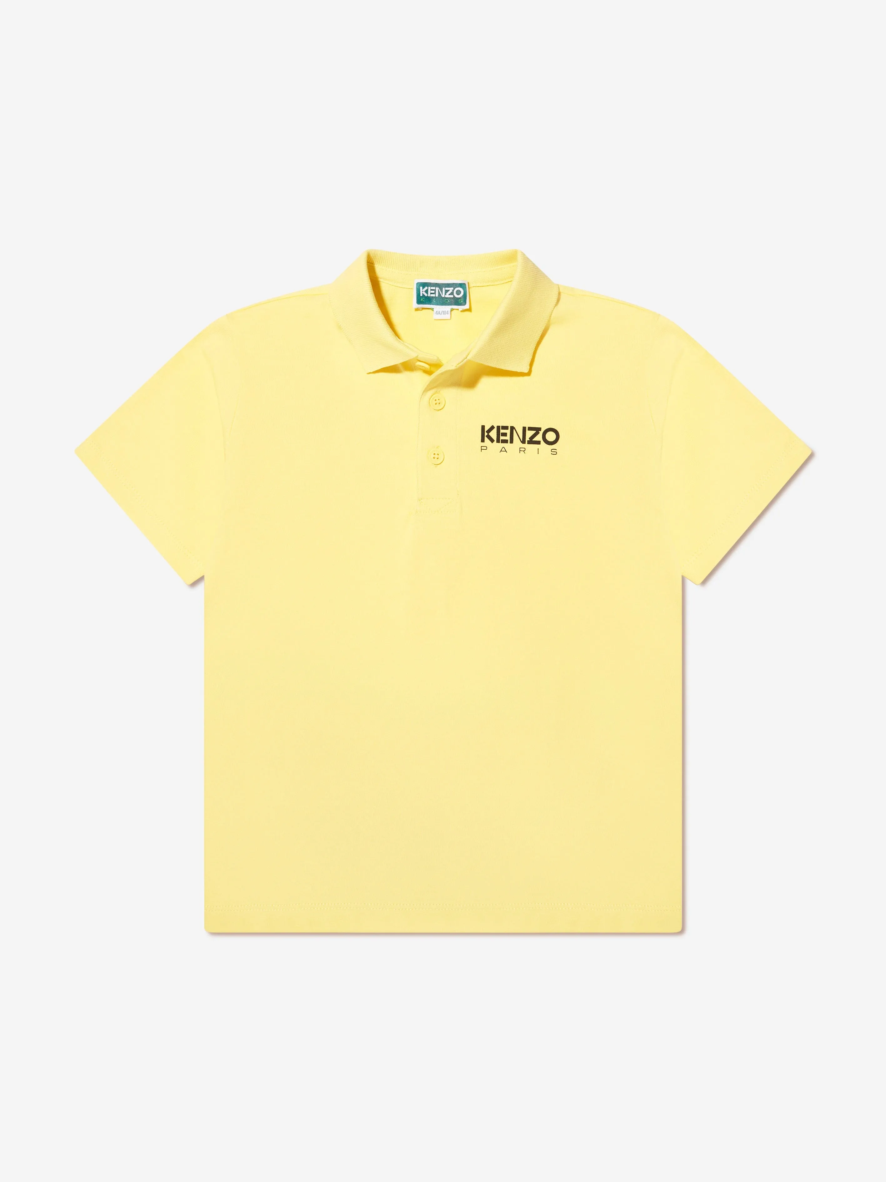 KENZO Boys Organic Cotton Logo Polo Shirt in Yellow