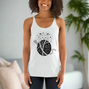 Knitting Magical Kitty Women's Racerback Tank, lioness-love