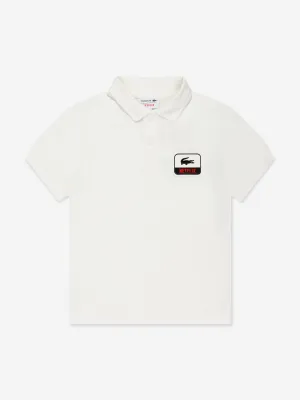 Lacoste Boys Netflix Logo Polo Shirt in Green