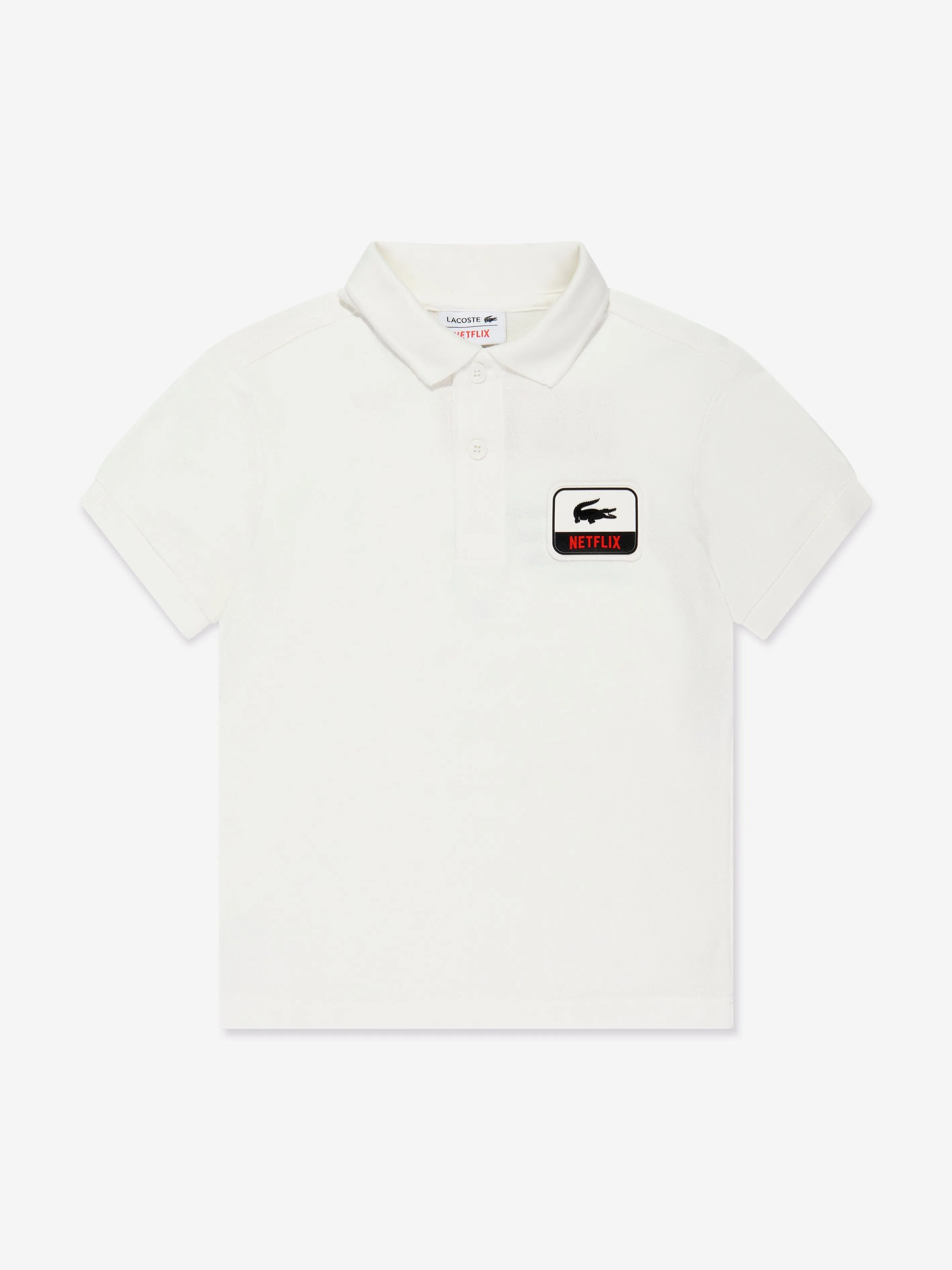 Lacoste Boys Netflix Logo Polo Shirt in Green
