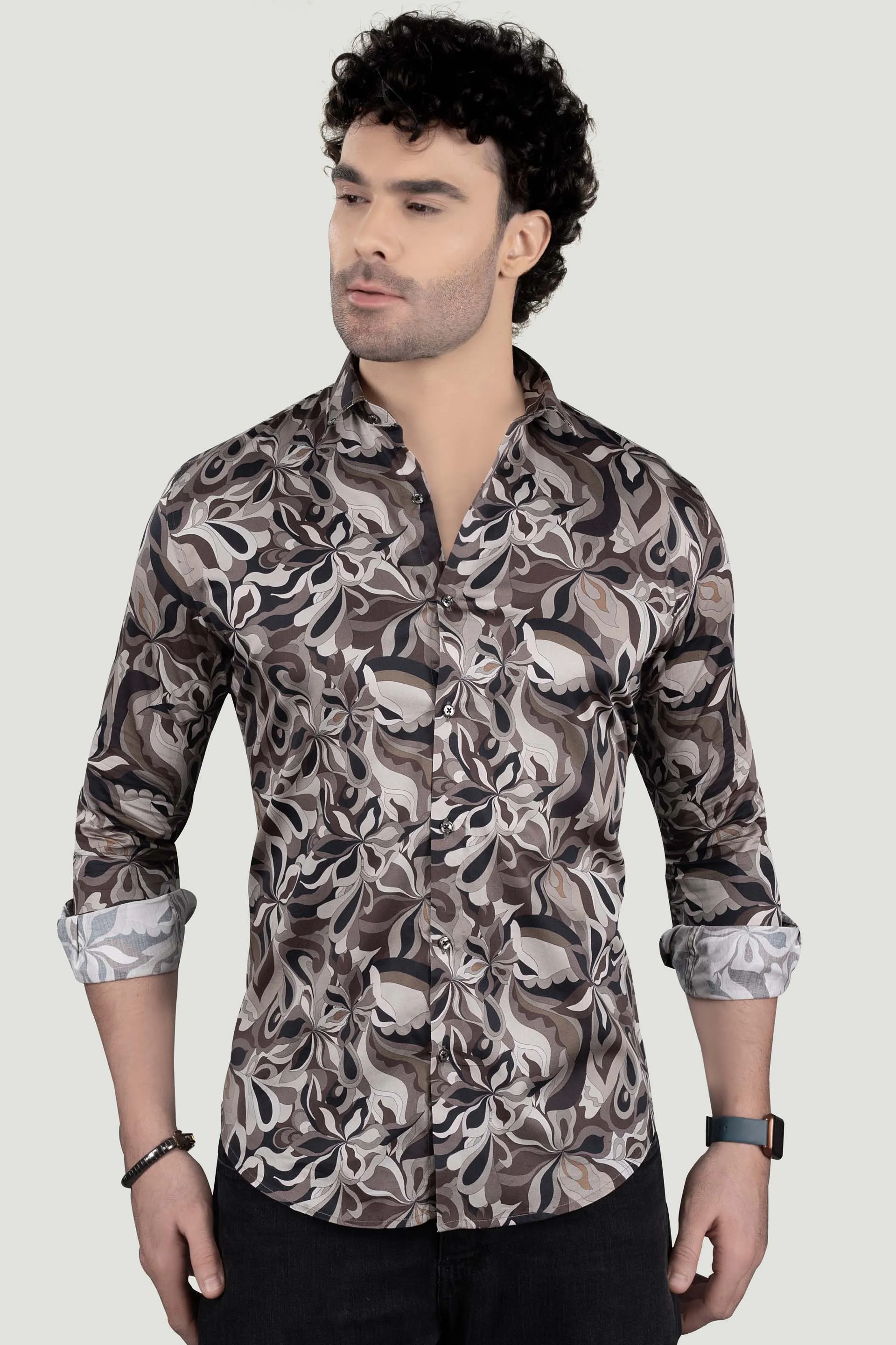 Leon Multi Giza Cotton Club Wear Shirt