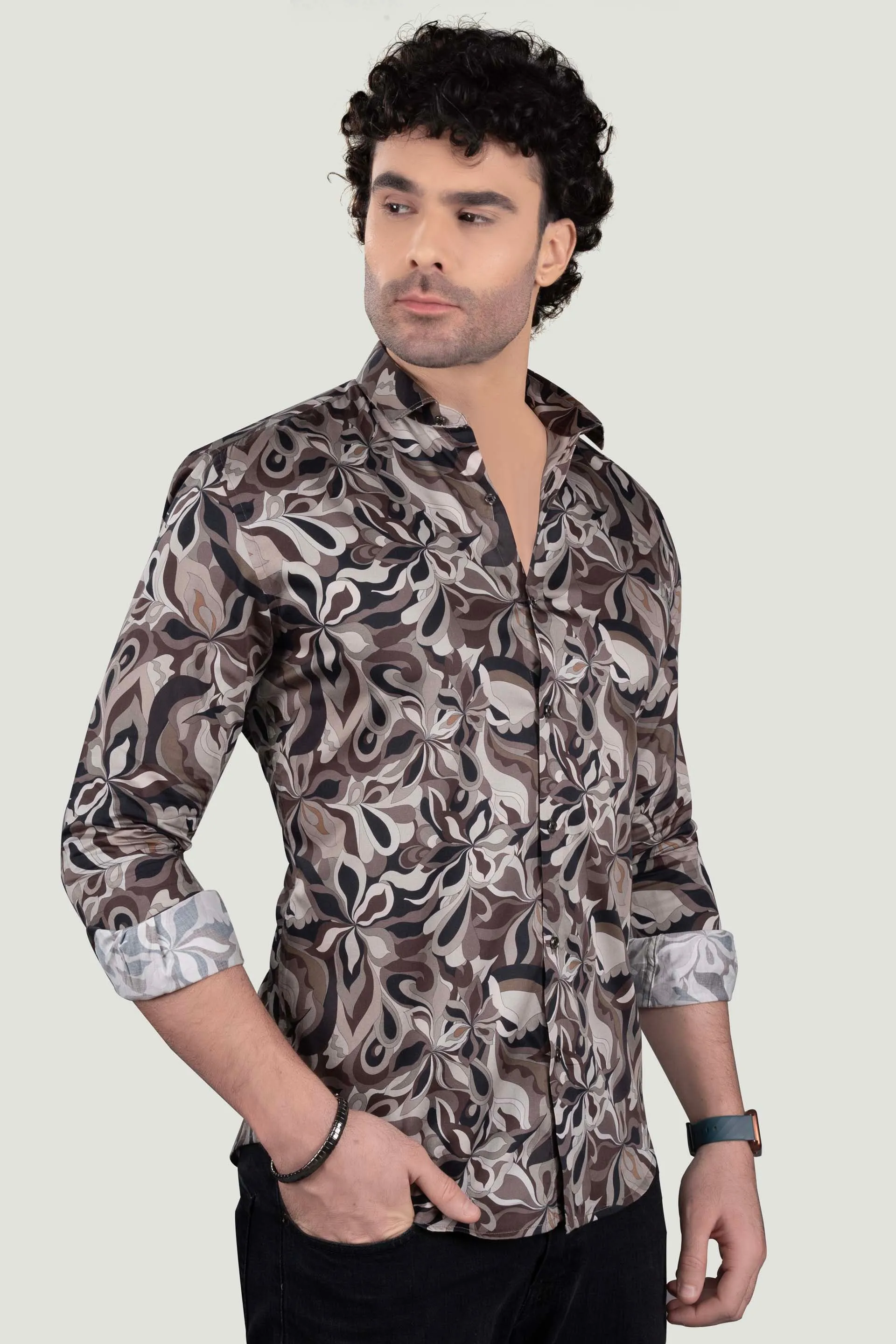 Leon Multi Giza Cotton Club Wear Shirt