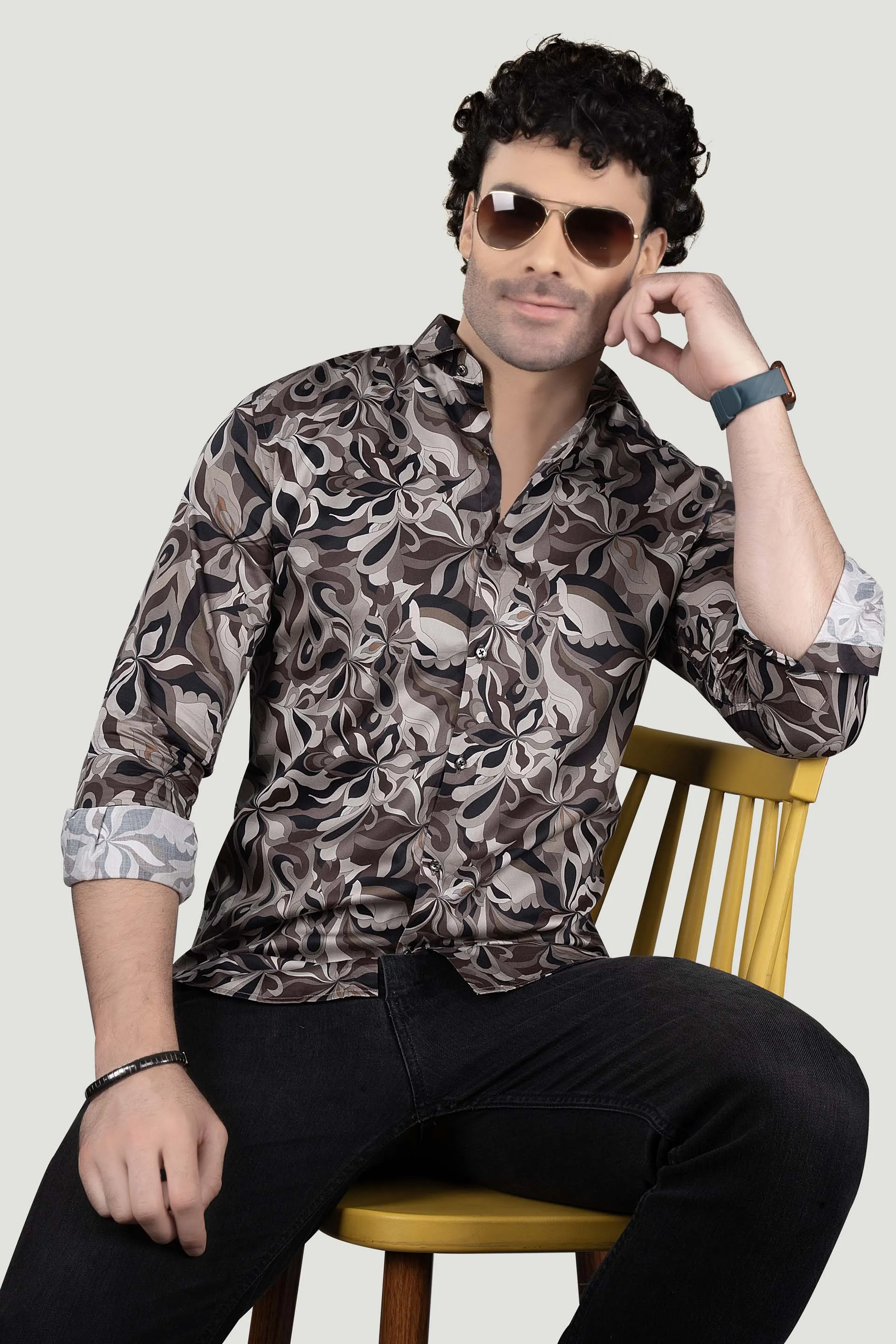 Leon Multi Giza Cotton Club Wear Shirt