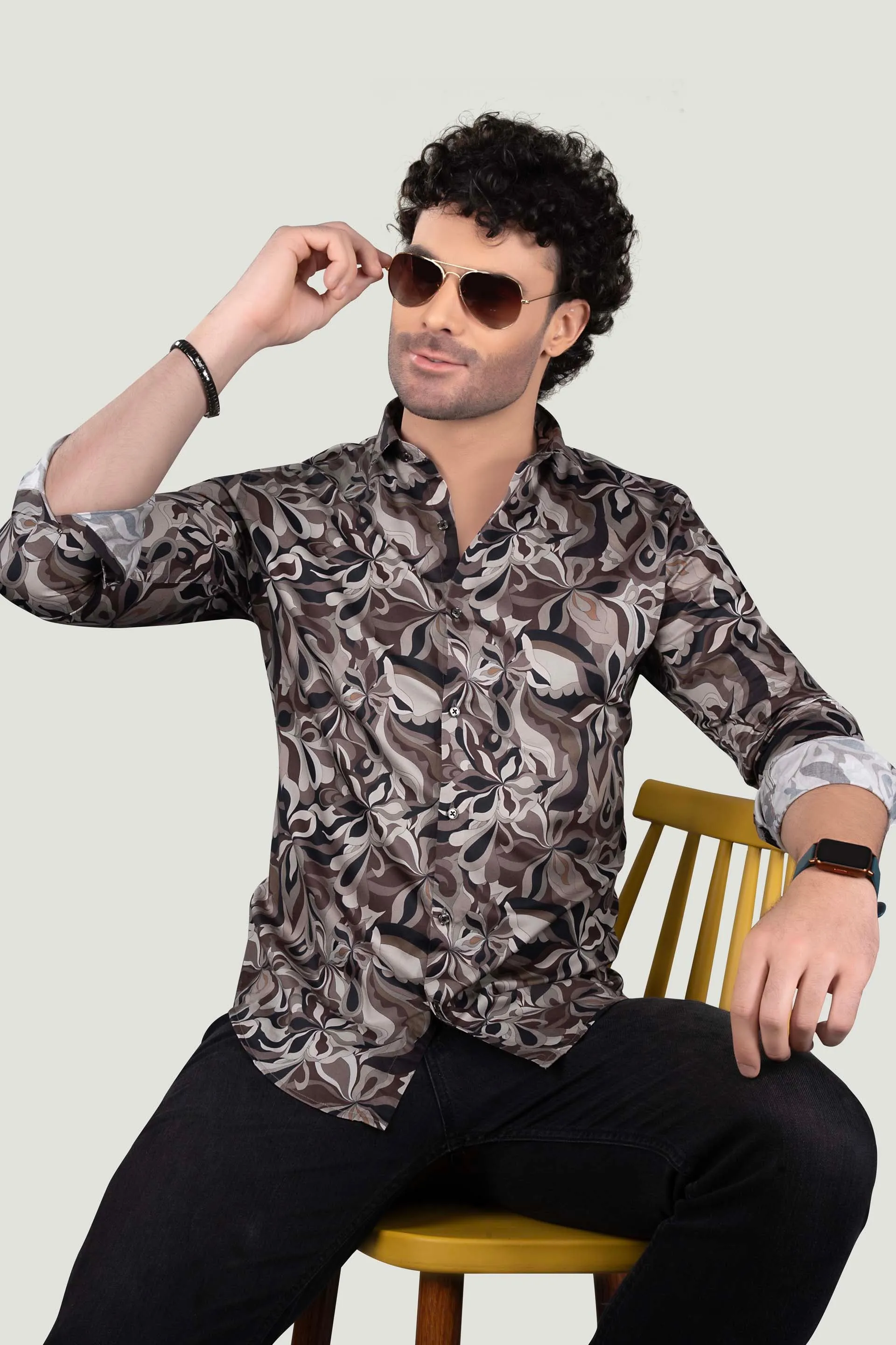 Leon Multi Giza Cotton Club Wear Shirt