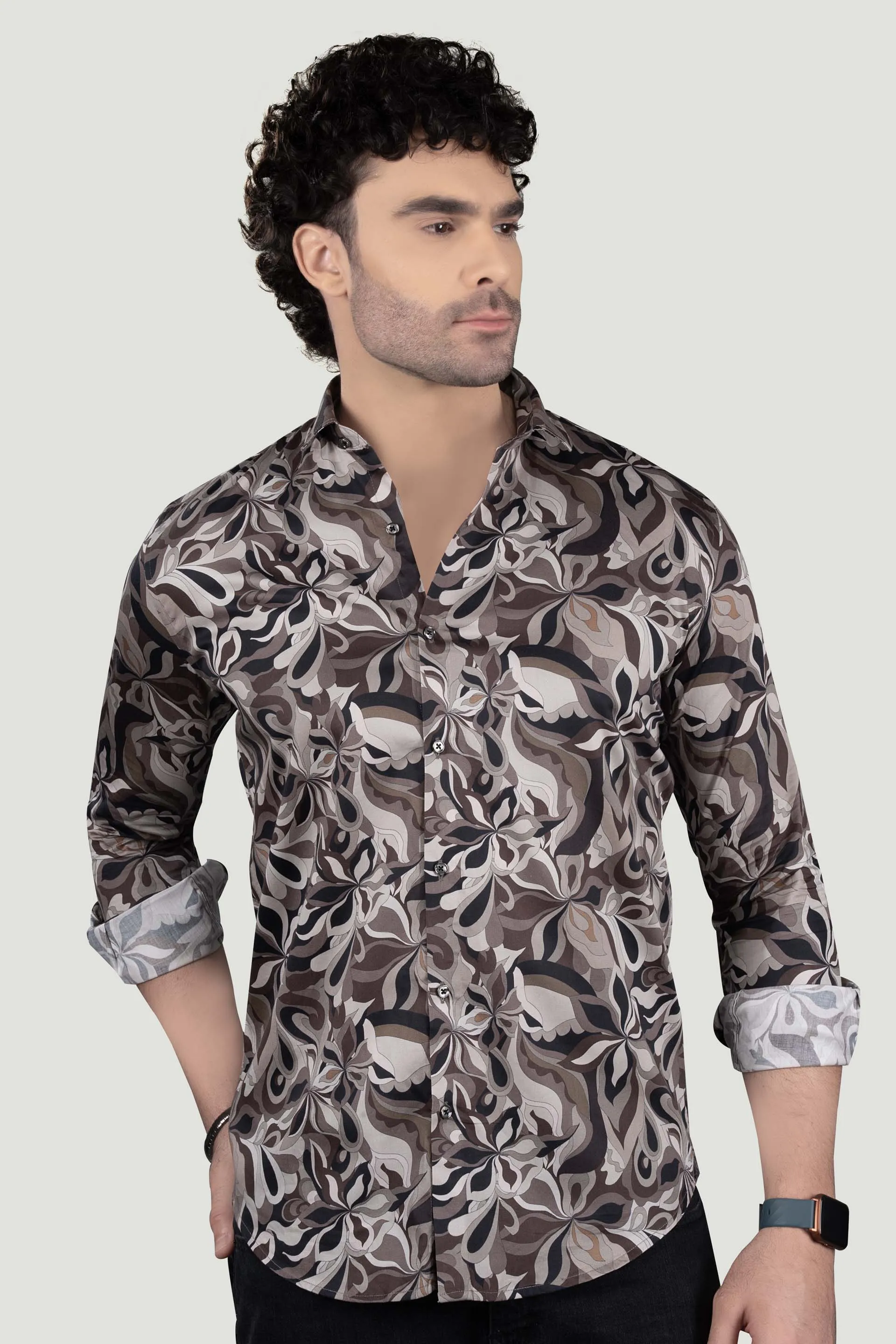 Leon Multi Giza Cotton Club Wear Shirt