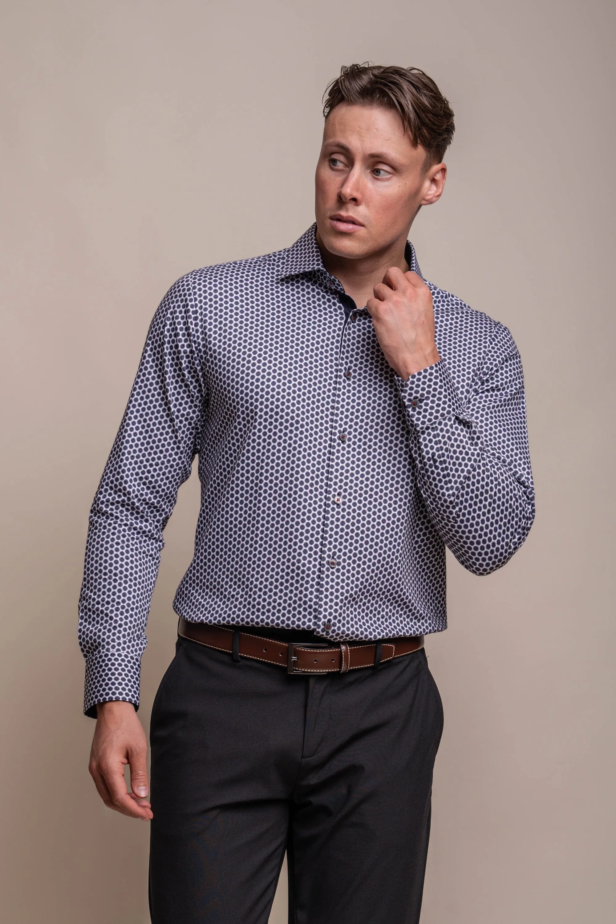 Liffey Geo Circle Cotton Shirt