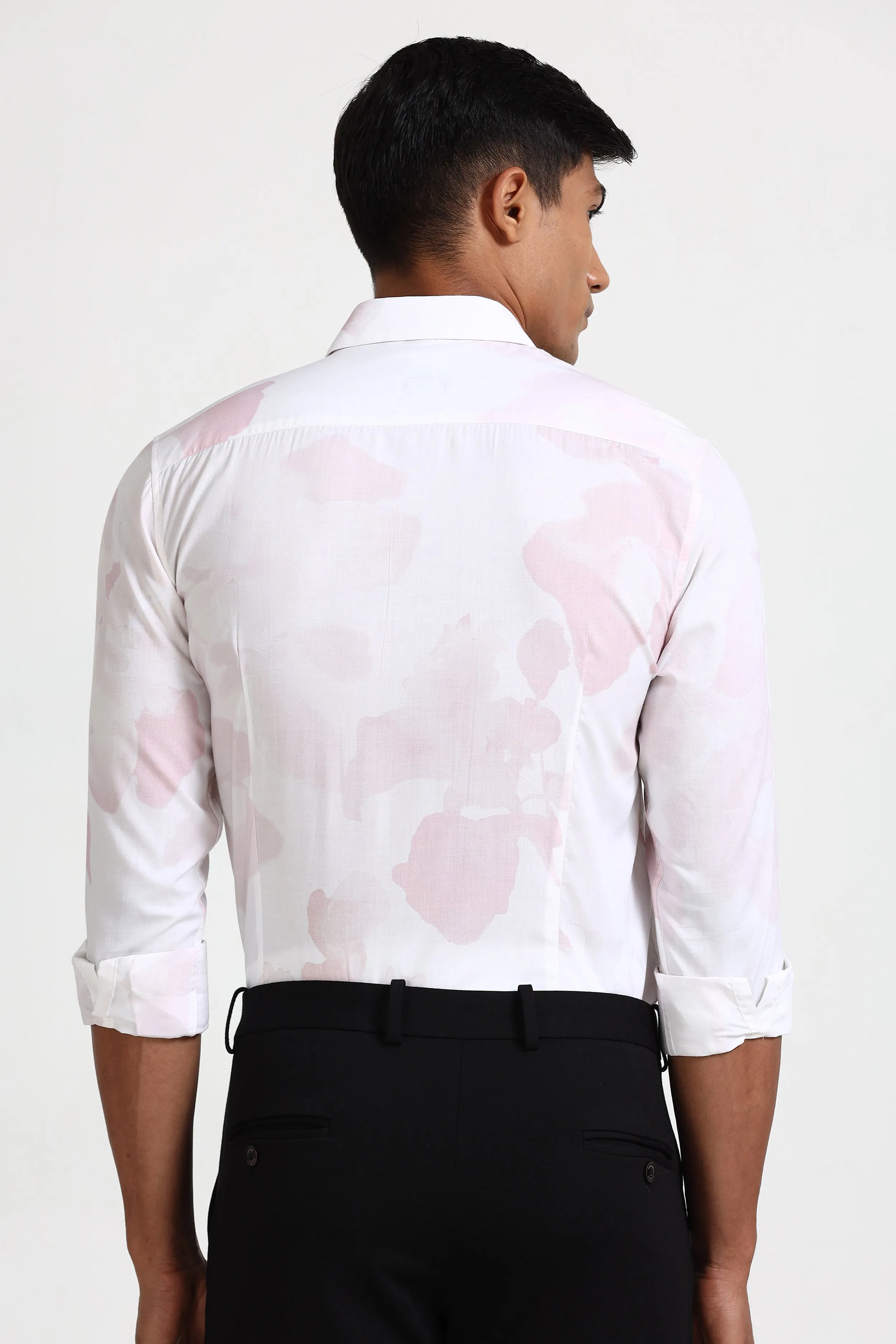 Light Pink Flower Print Shirt
