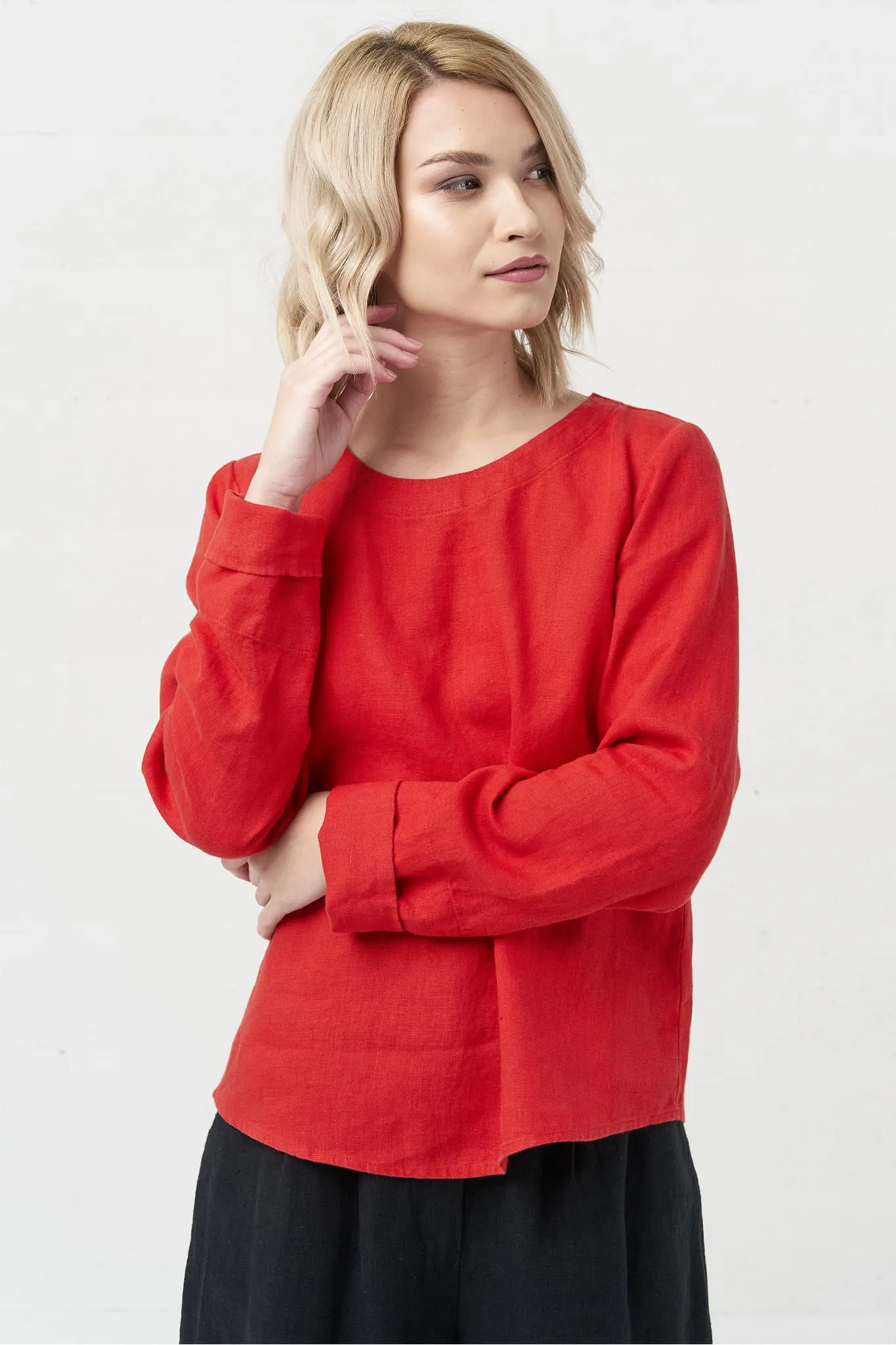 Long sleeves linen top Karen
