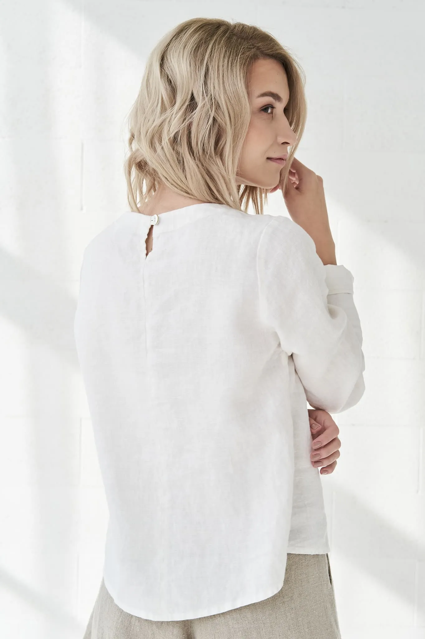 Long sleeves linen top Karen