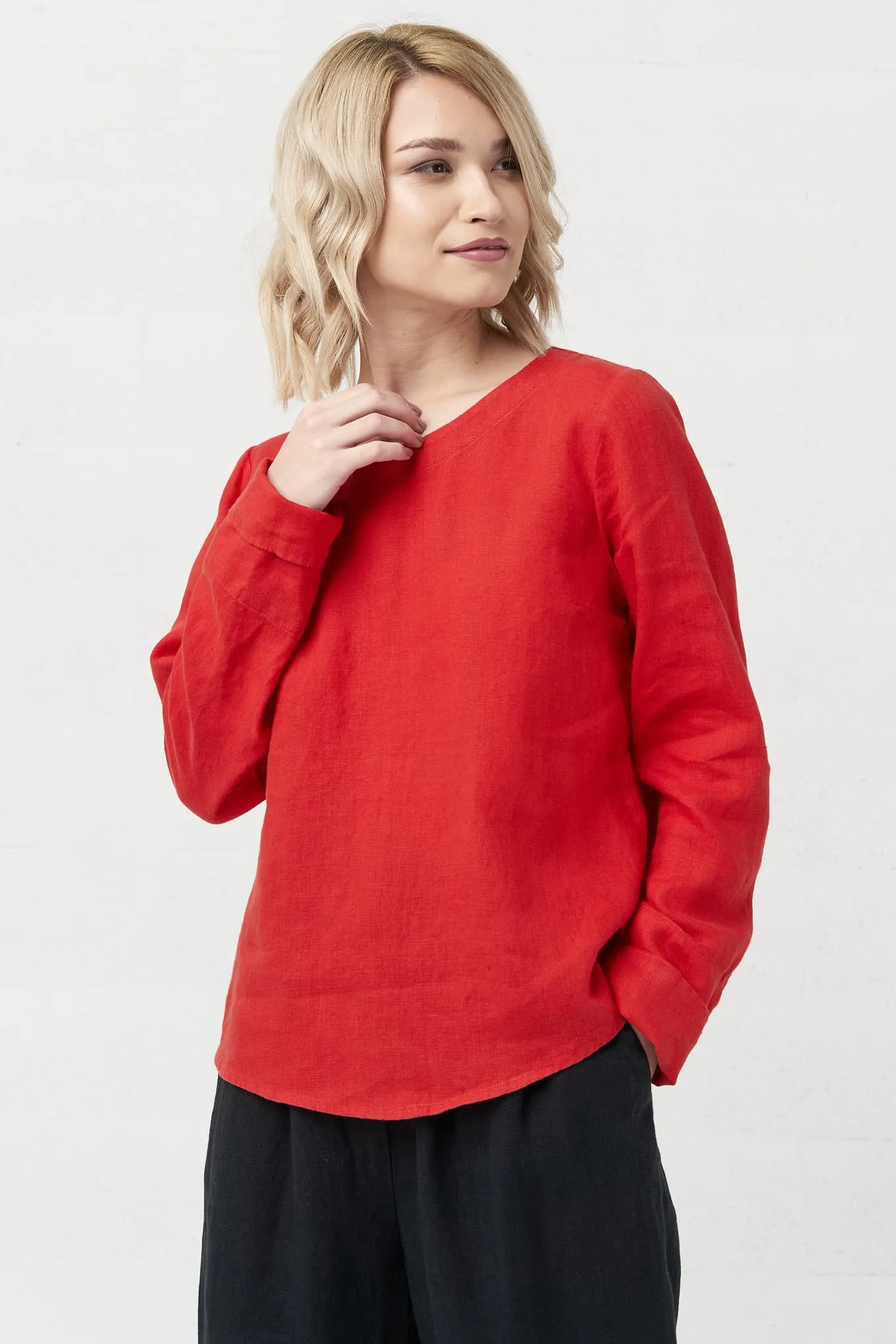 Long sleeves linen top Karen