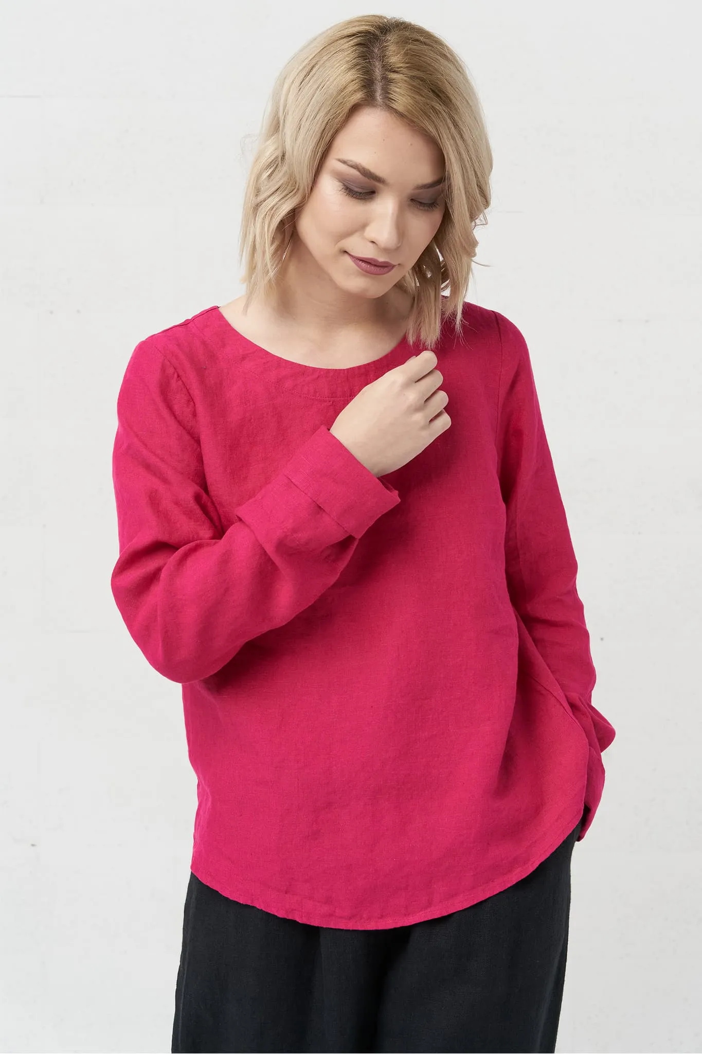 Long sleeves linen top Karen