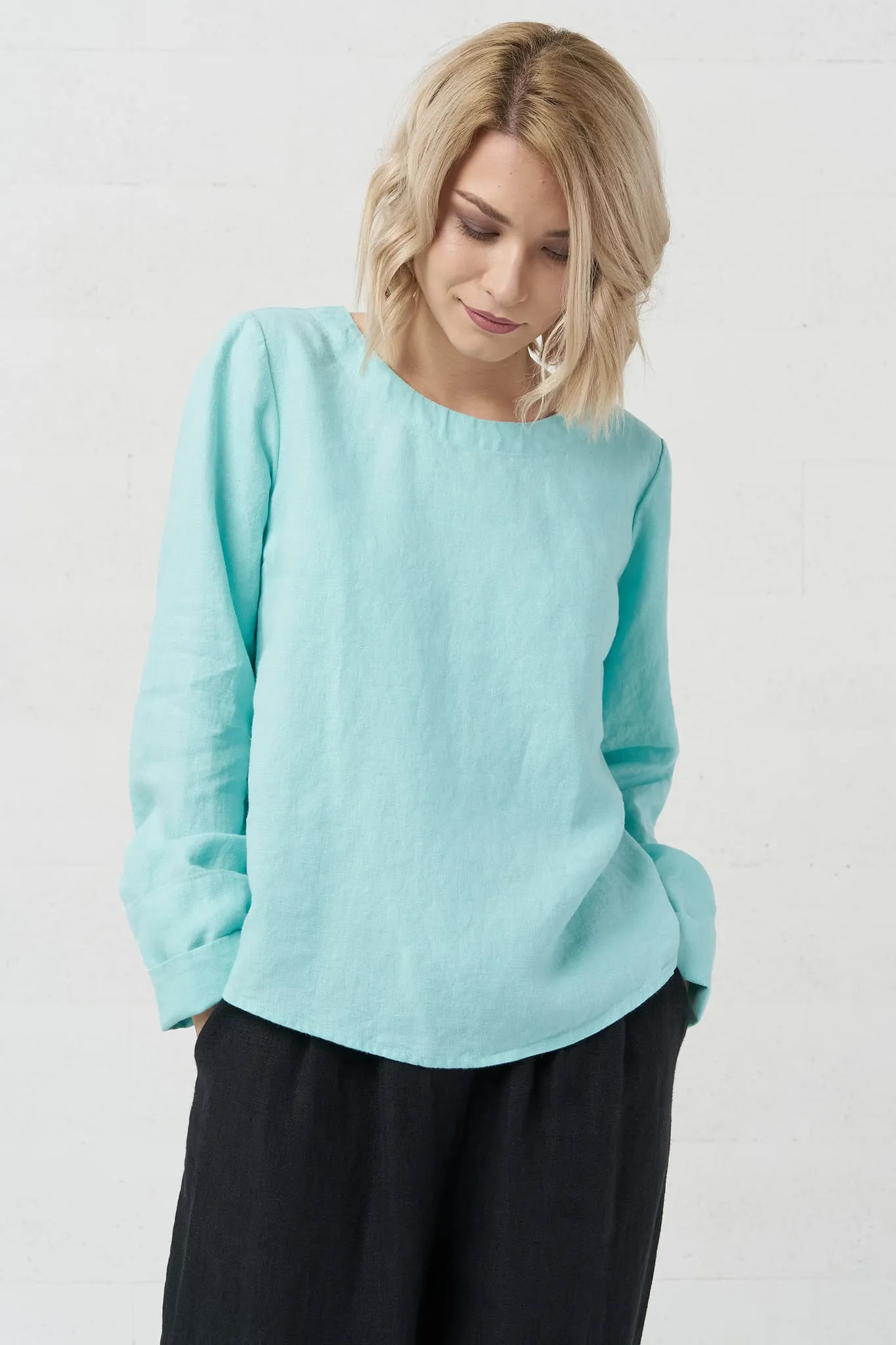 Long sleeves linen top Karen