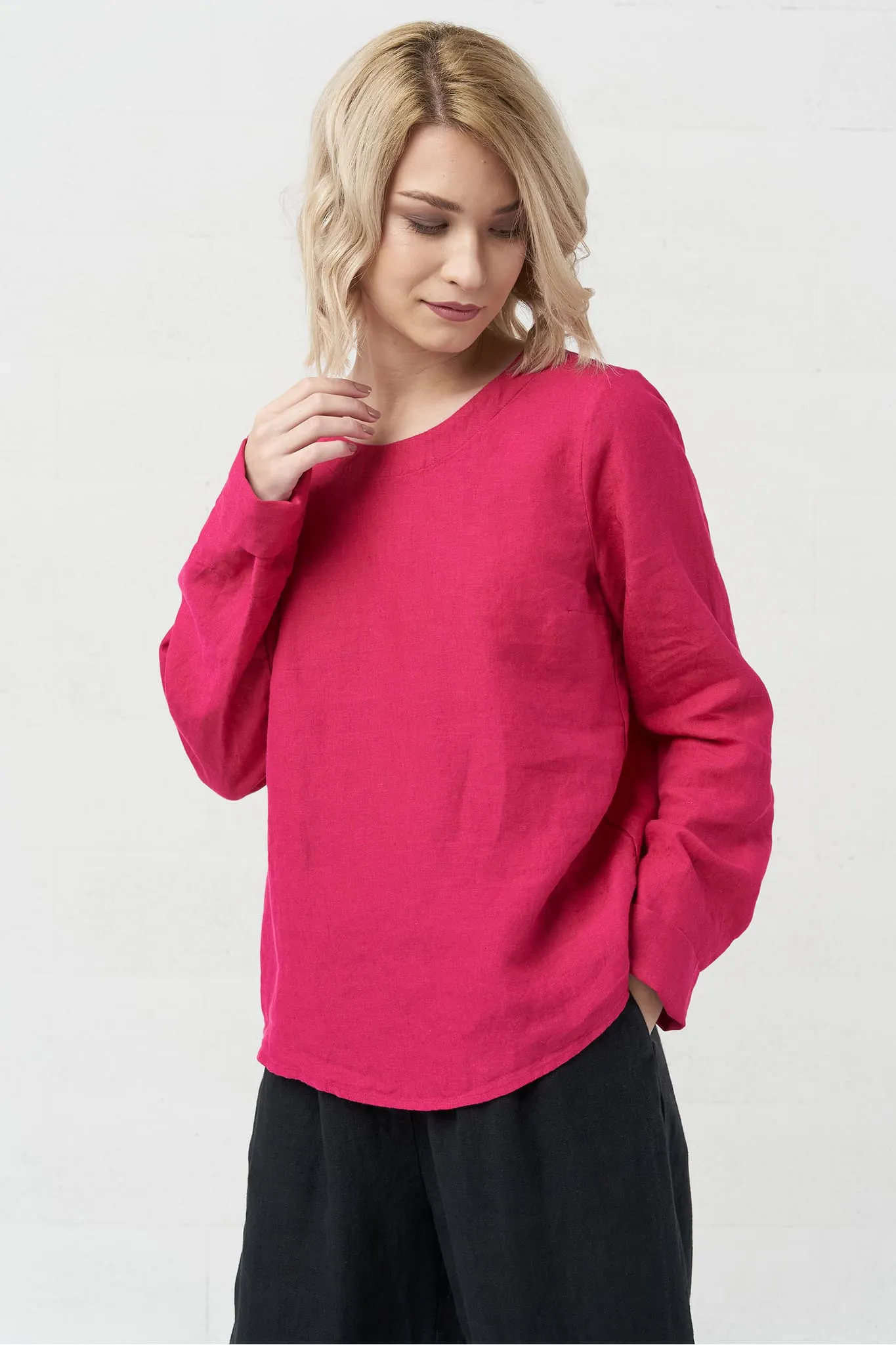 Long sleeves linen top Karen