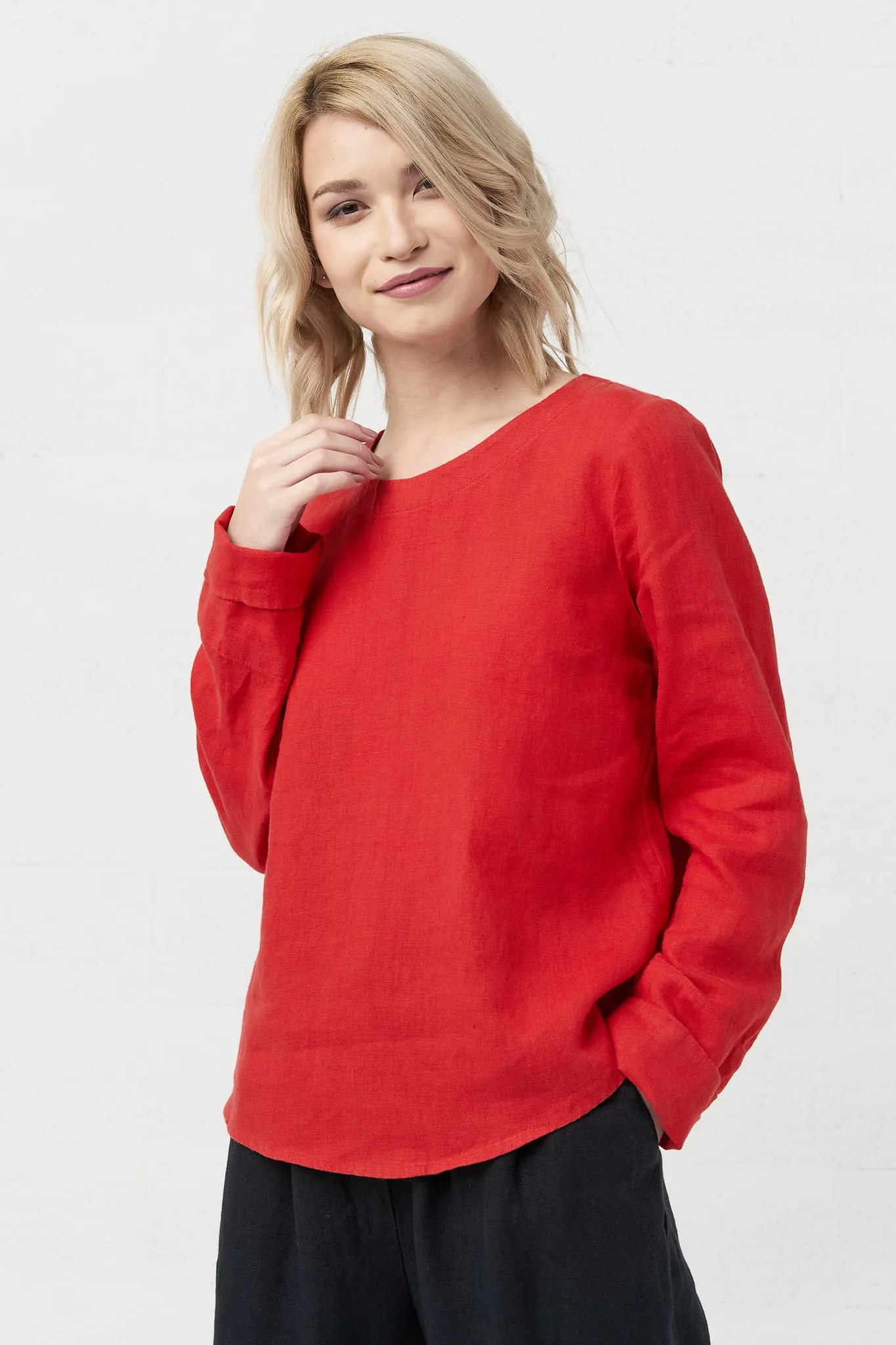 Long sleeves linen top Karen