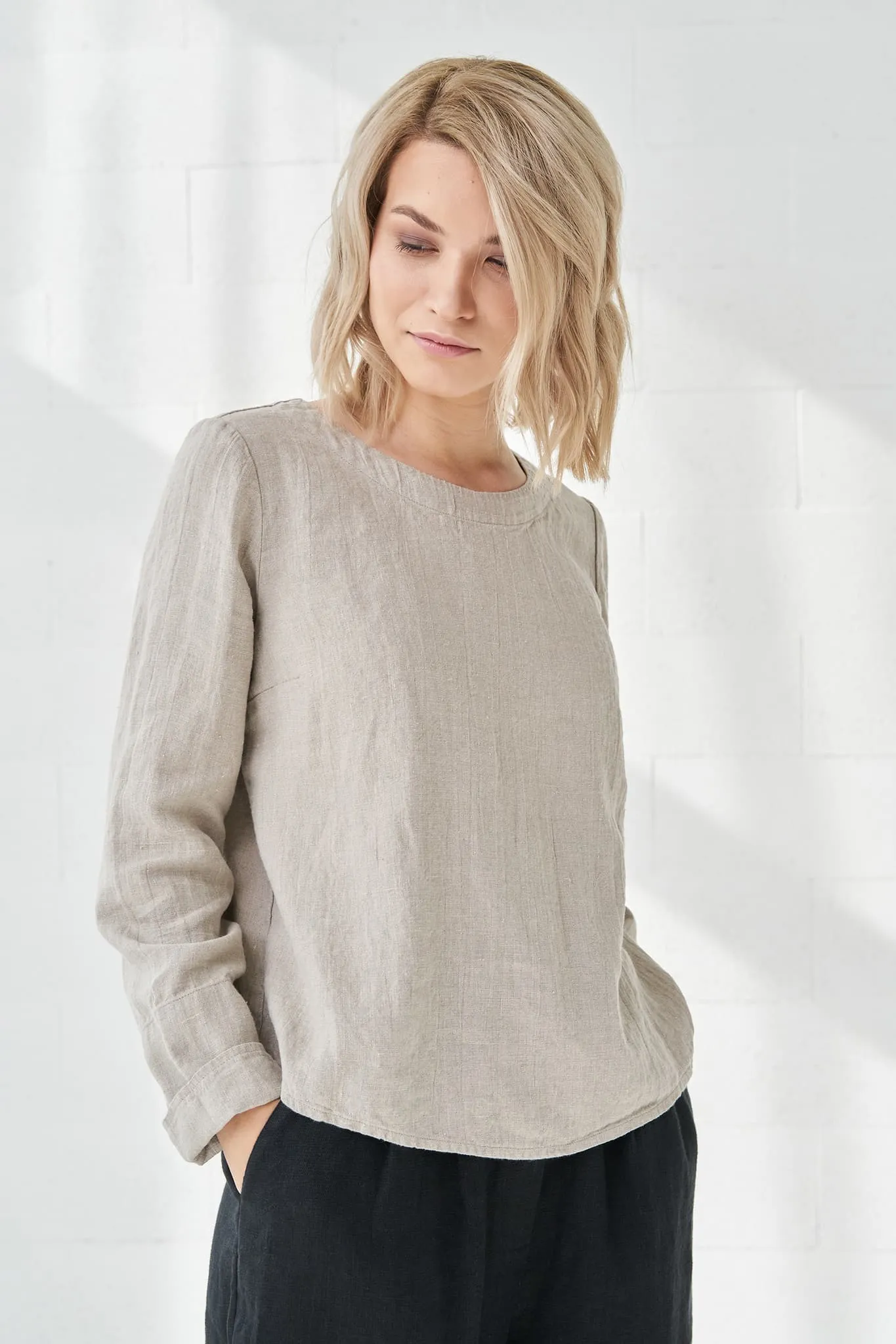 Long sleeves linen top Karen