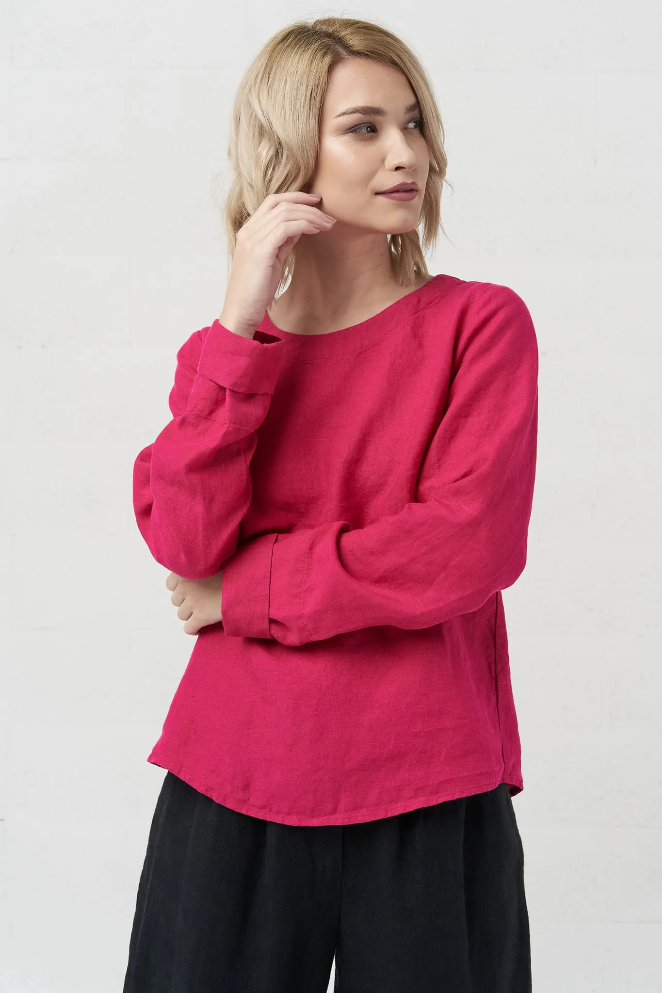 Long sleeves linen top Karen