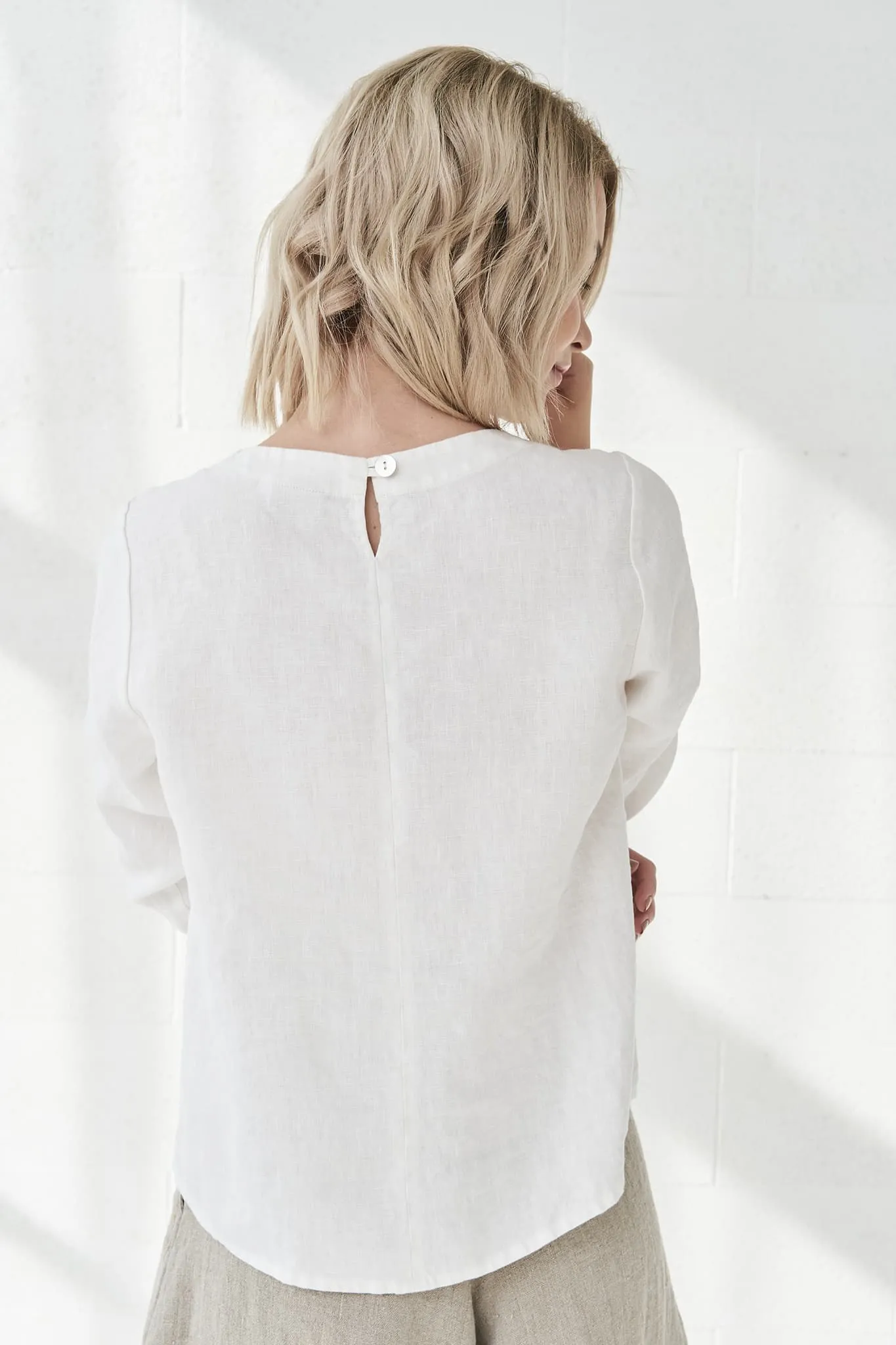 Long sleeves linen top Karen