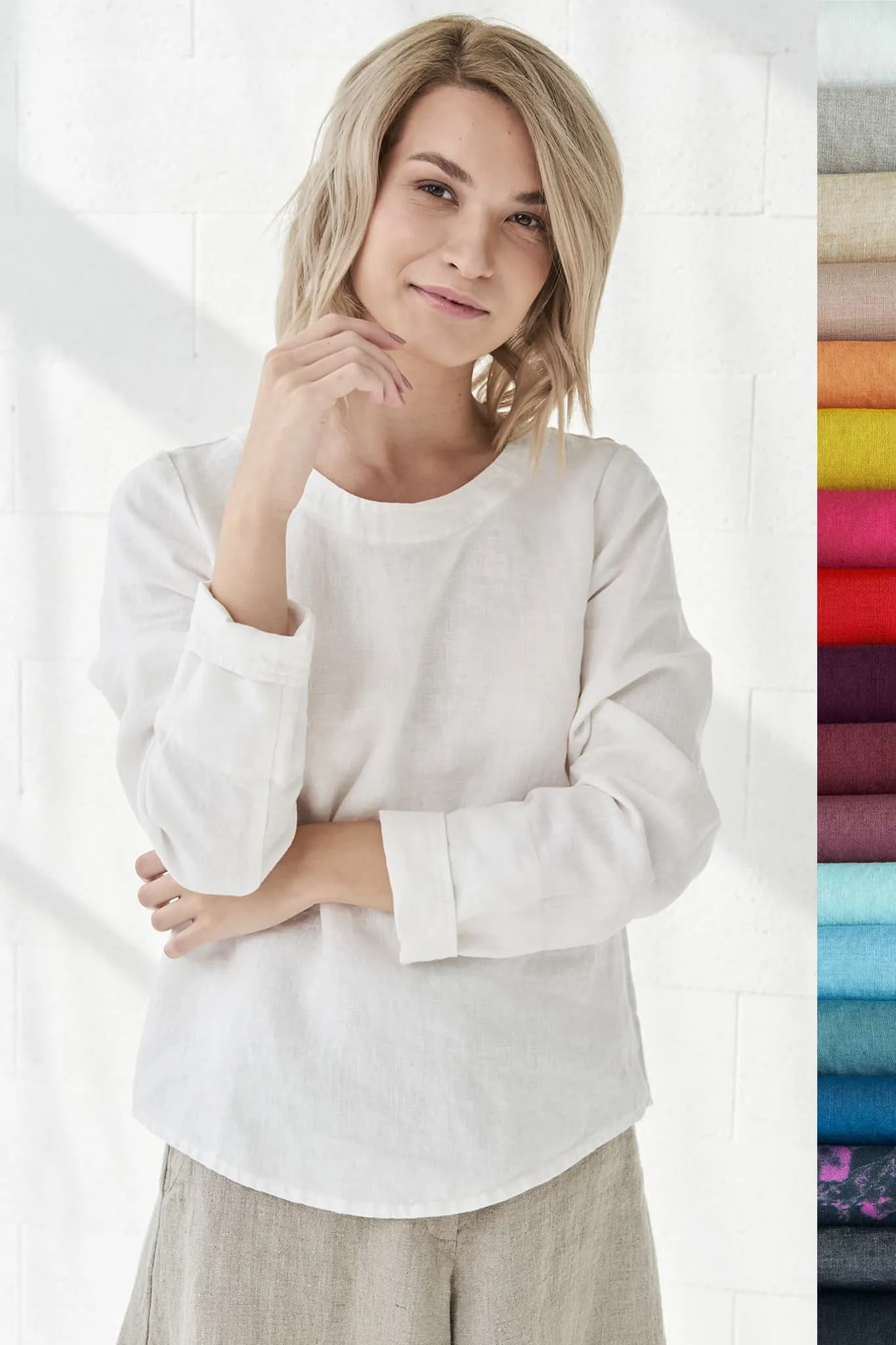 Long sleeves linen top Karen