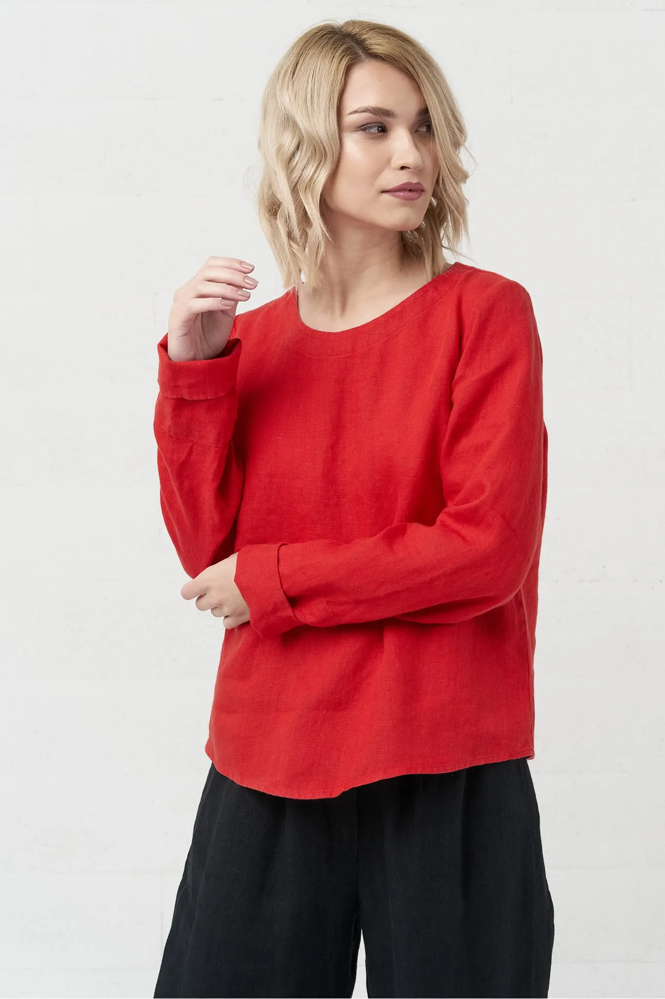 Long sleeves linen top Karen