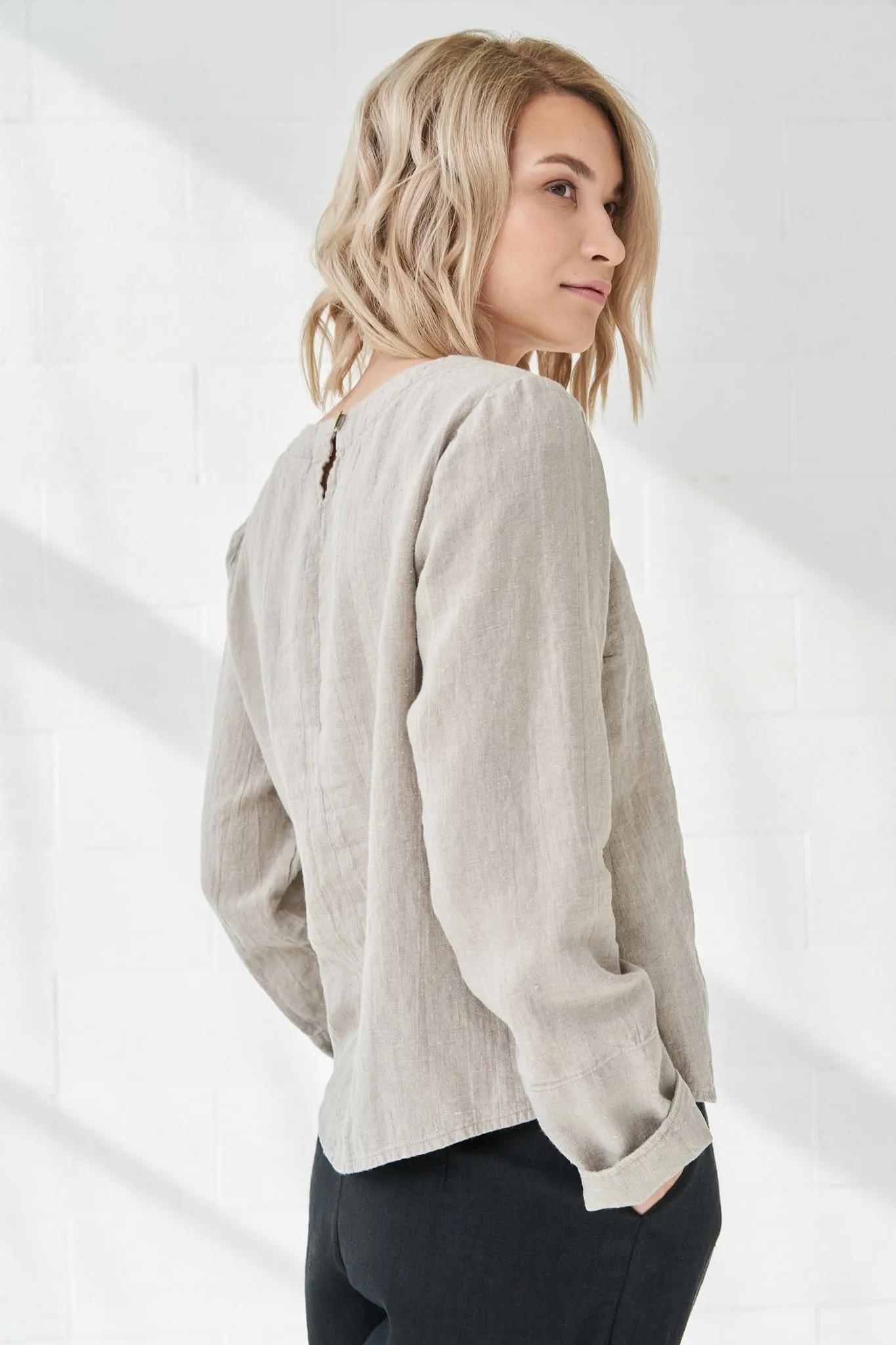 Long sleeves linen top Karen