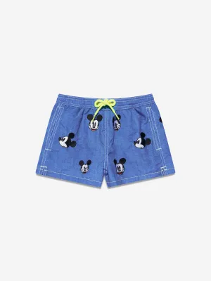 MC2 Saint Barth Boys Embroidered Mickey Swim Shorts in Blue