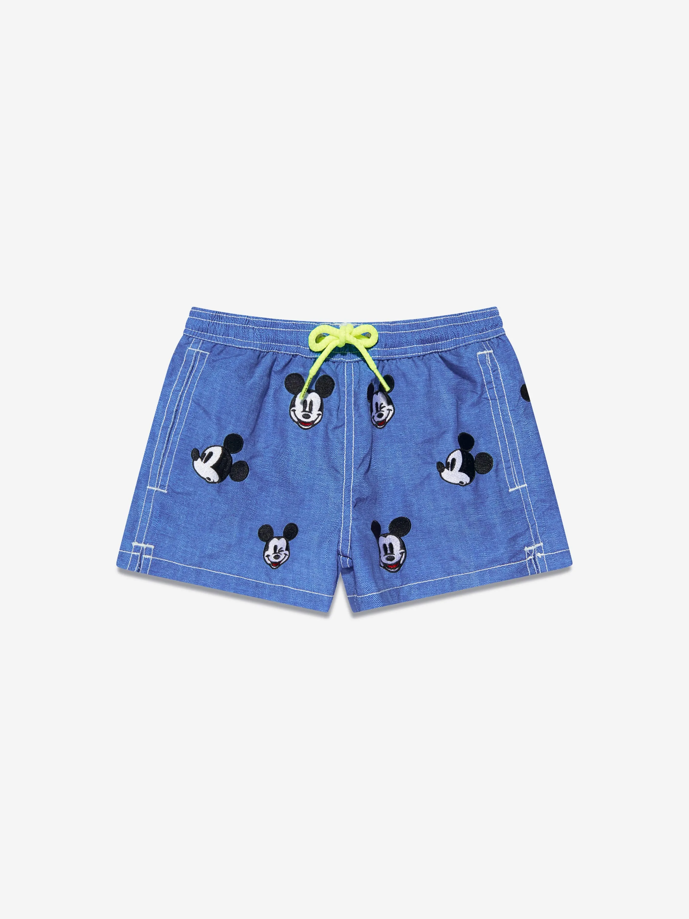 MC2 Saint Barth Boys Embroidered Mickey Swim Shorts in Blue