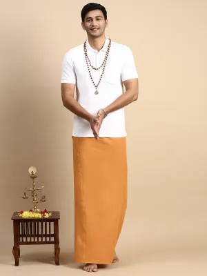 Men Devotional Small Border Dhoti & TShirt Set Kavi EP1