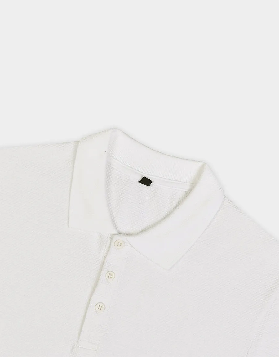 Men's Half Sleeve Polo Shirt - WHITE