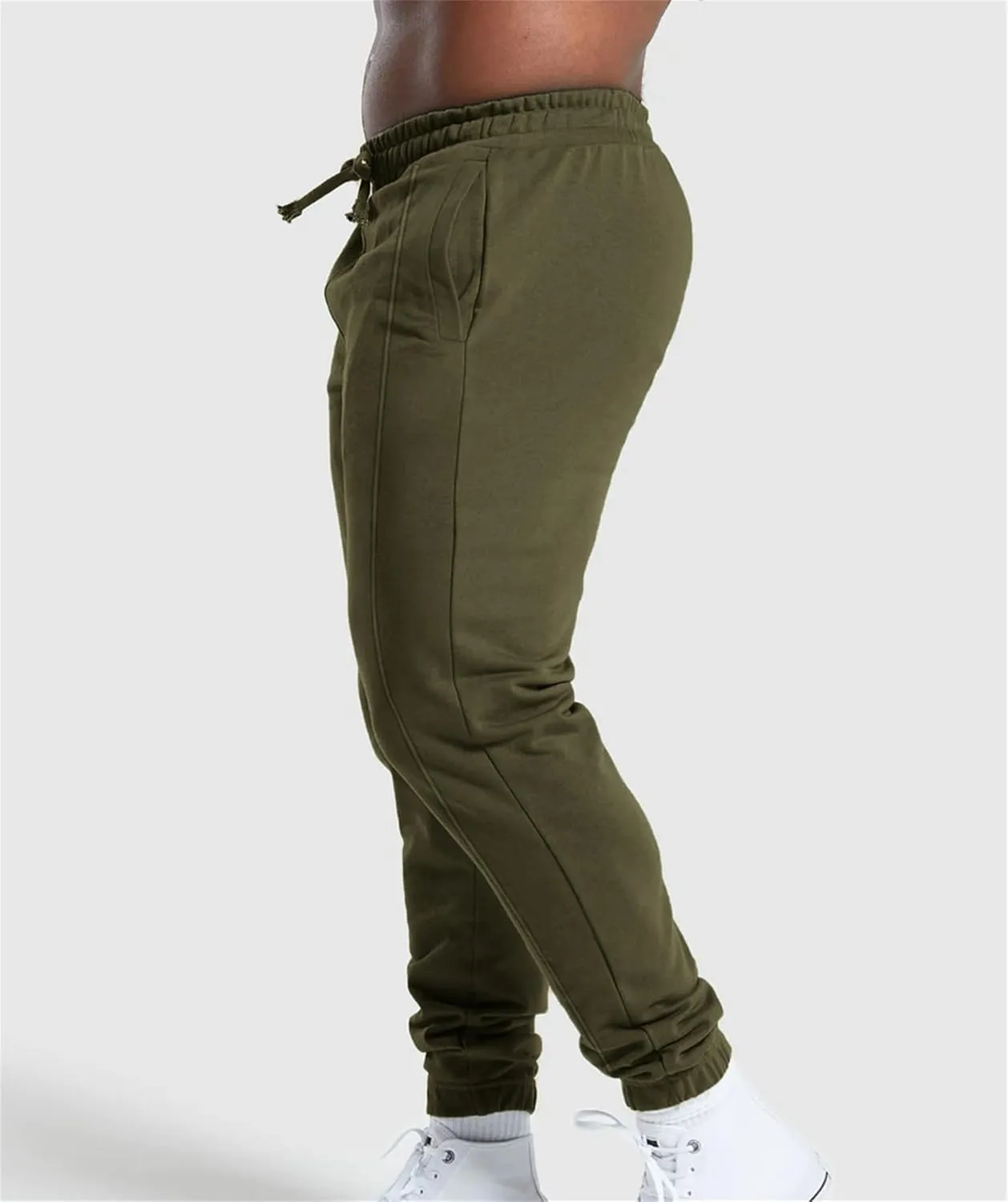 Men's High Waist Fleece Joggers Sweatpants Drawstring Track Pants with Pockets for Yoga Workout Running Lounge Wear