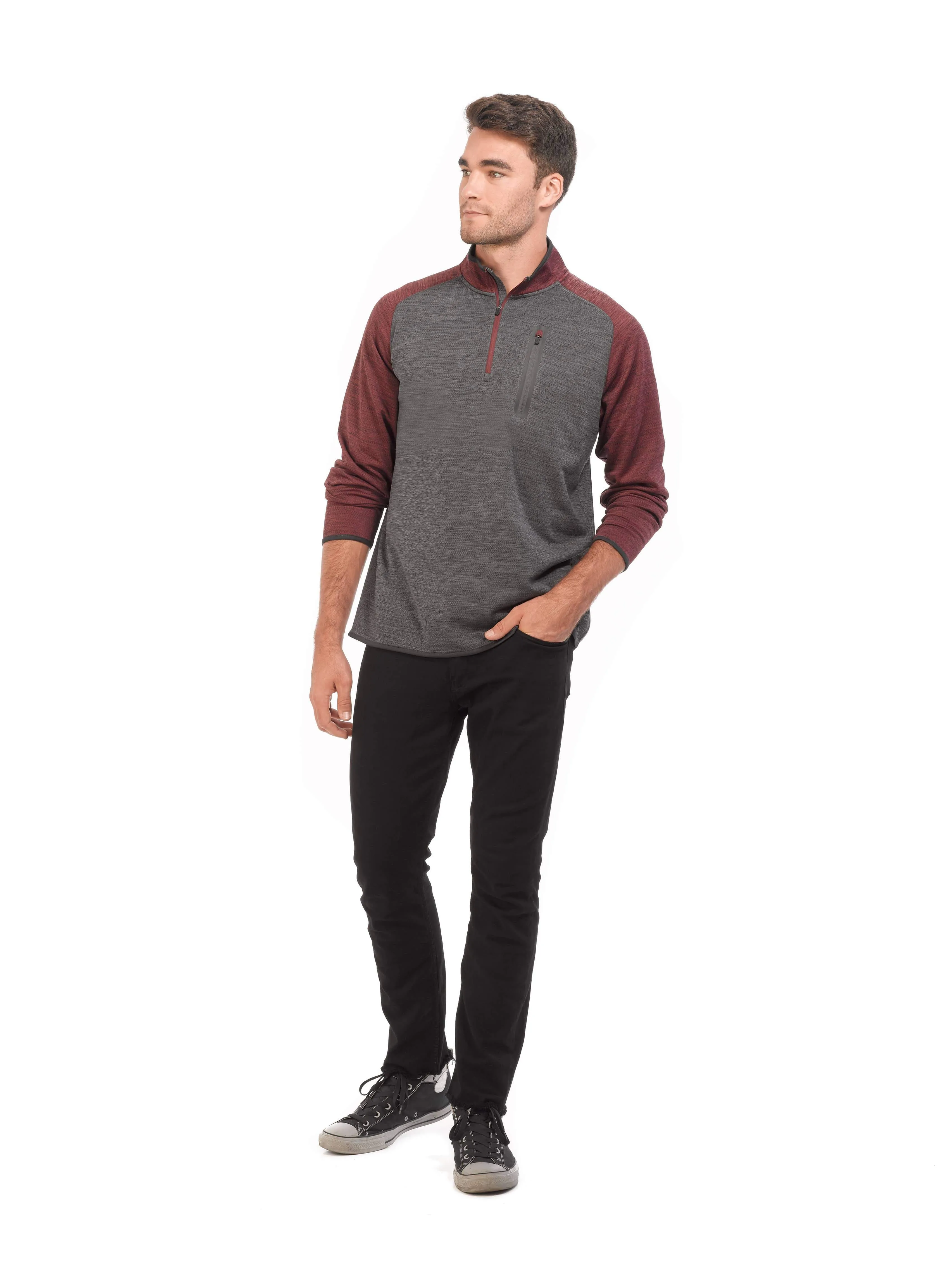 Men's Microtech Quarter Zip Melange Shirt