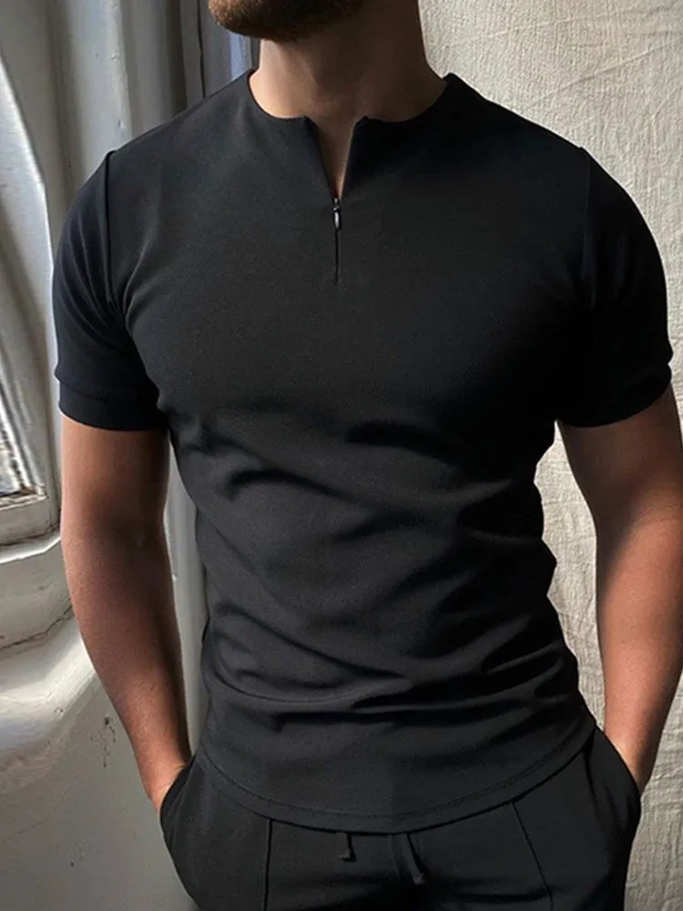 Men's Trendy Solid Polo Short-Sleeved Shirt - GlamzLife