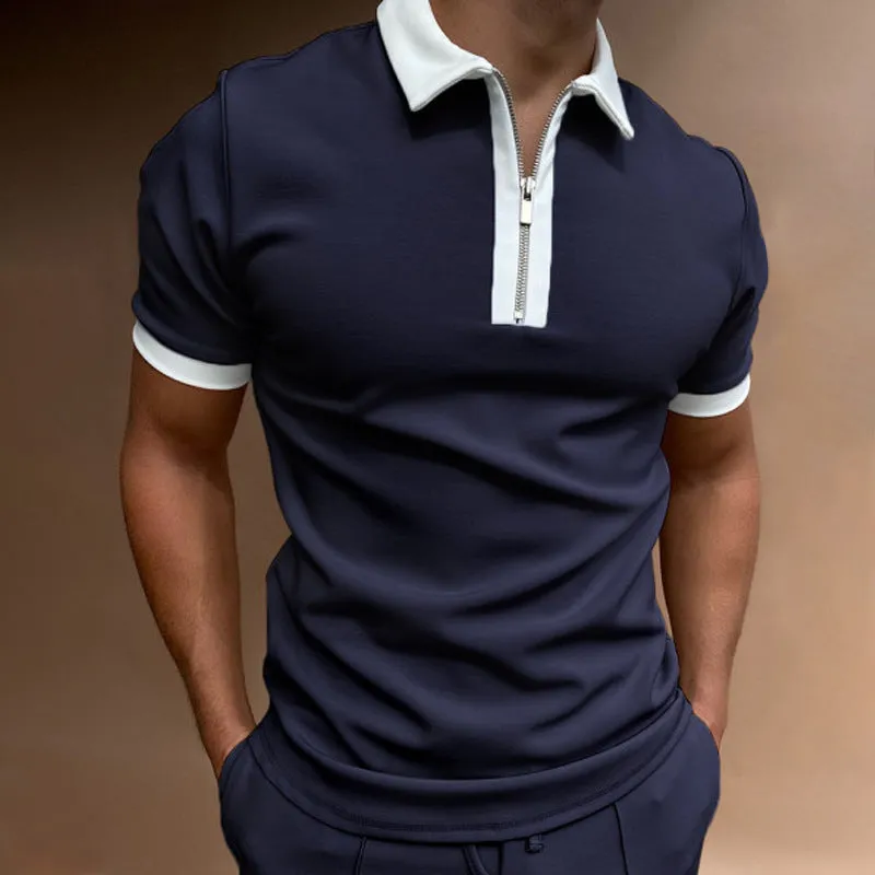 Men's Trendy Solid Polo Short-Sleeved Shirt - GlamzLife
