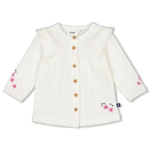 MIDNIGHT FLOWERS - Elegant Ribbed Ajour "Flowers" Blouse