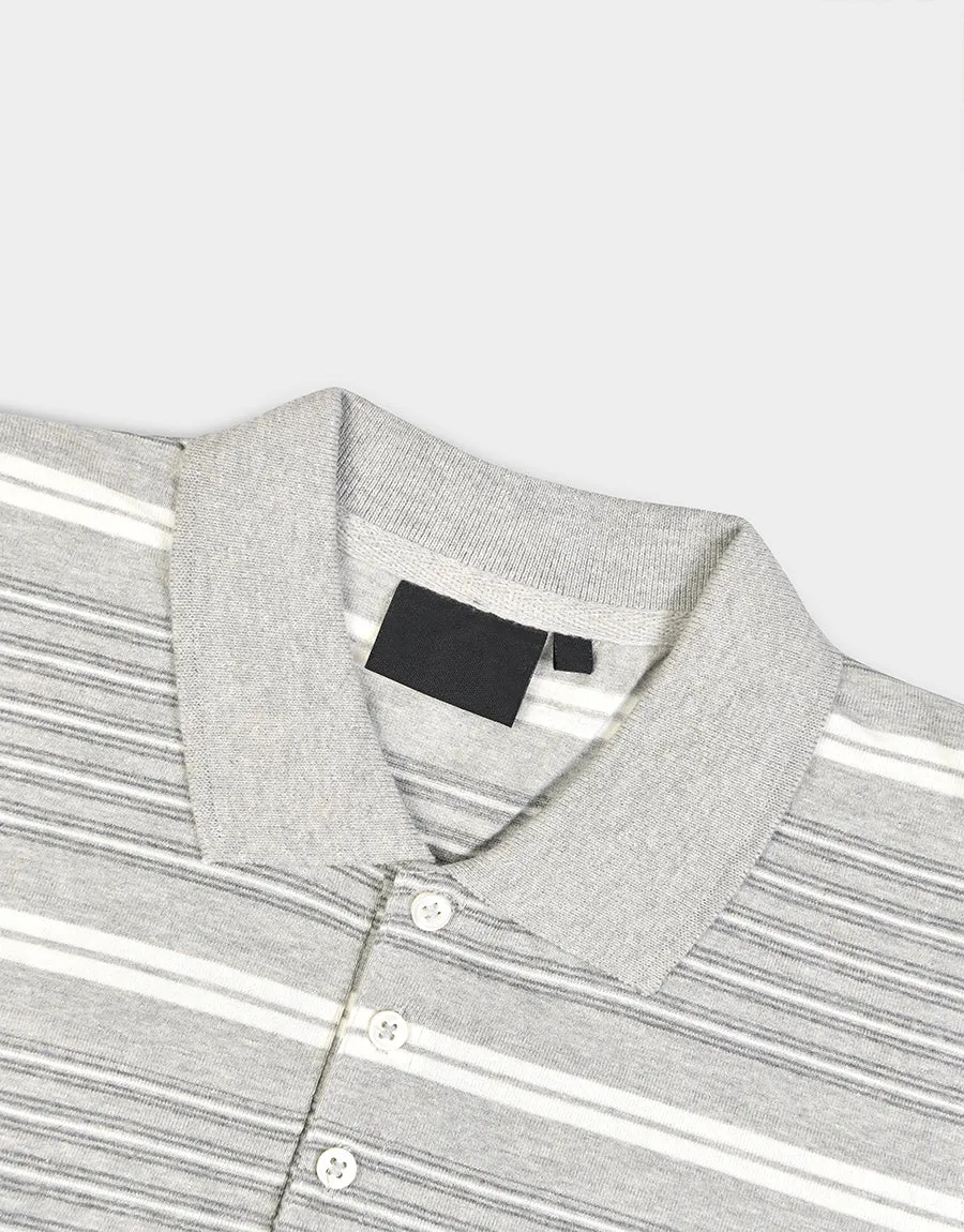 MNO Boys Strippers Short Sleeves Polo Shirt-Grey