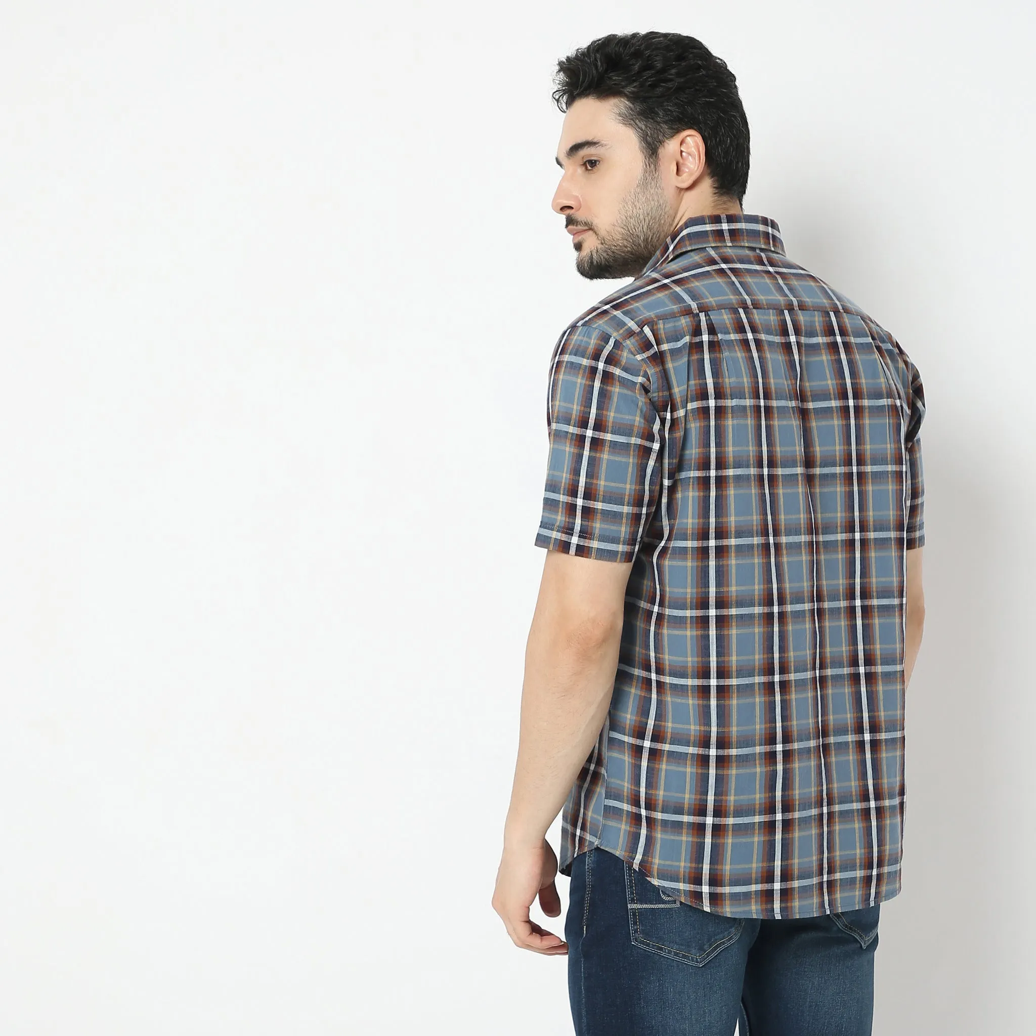 Modern Smart™ - Cotton Checkered Shirt - Regular Fit