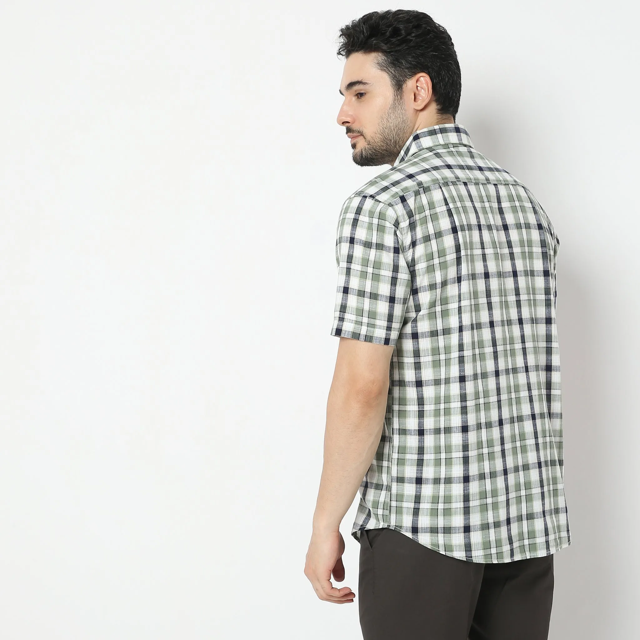 Modern Smart™ - Cotton Checkered Shirt - Regular Fit