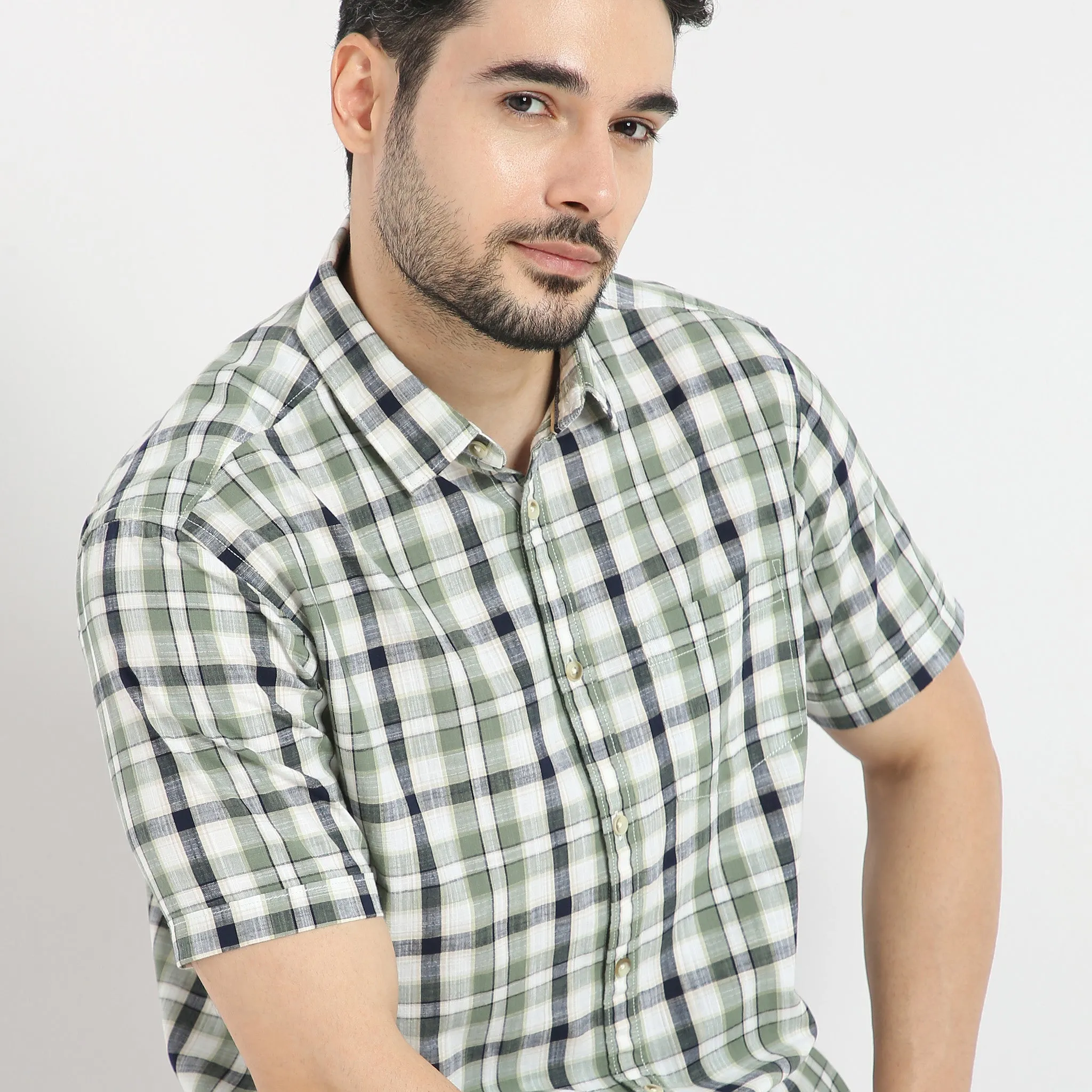 Modern Smart™ - Cotton Checkered Shirt - Regular Fit
