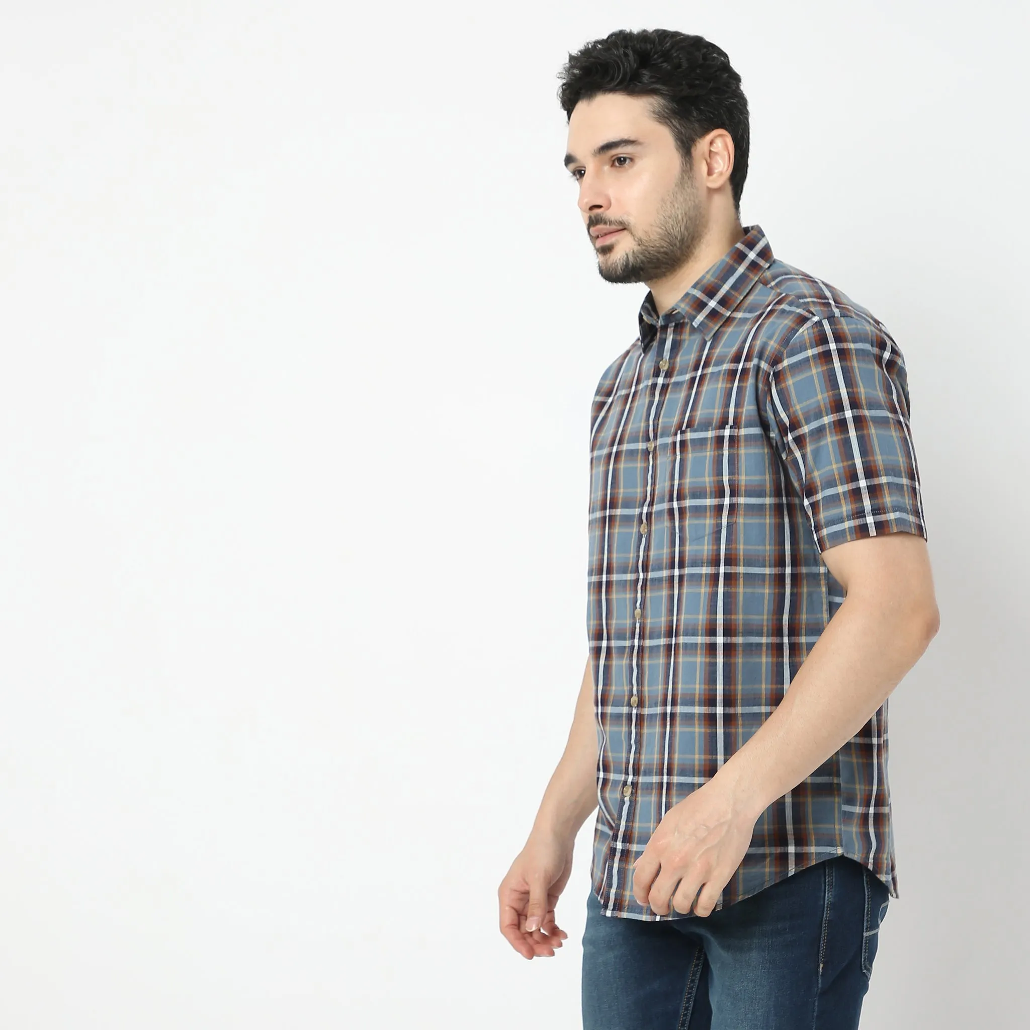 Modern Smart™ - Cotton Checkered Shirt - Regular Fit