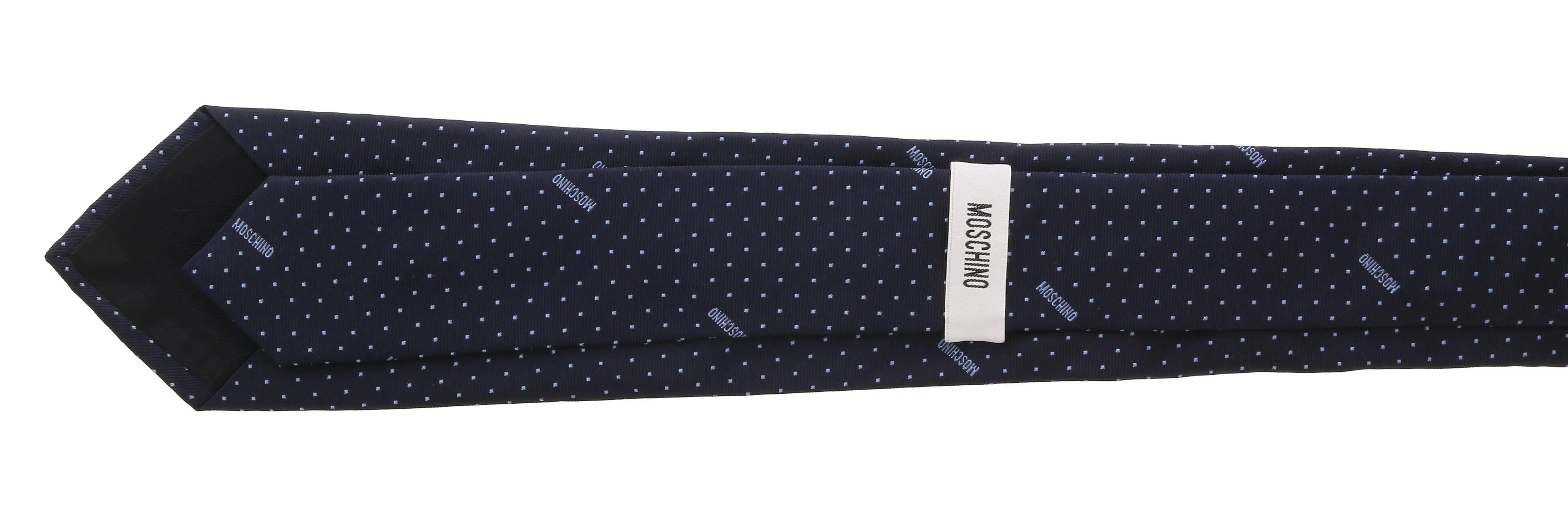 Moschino  Pin Dot Signature Blue/Red Silk Tie