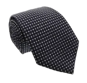 Moschino  Taditional Dot Weave Black Silk Tie