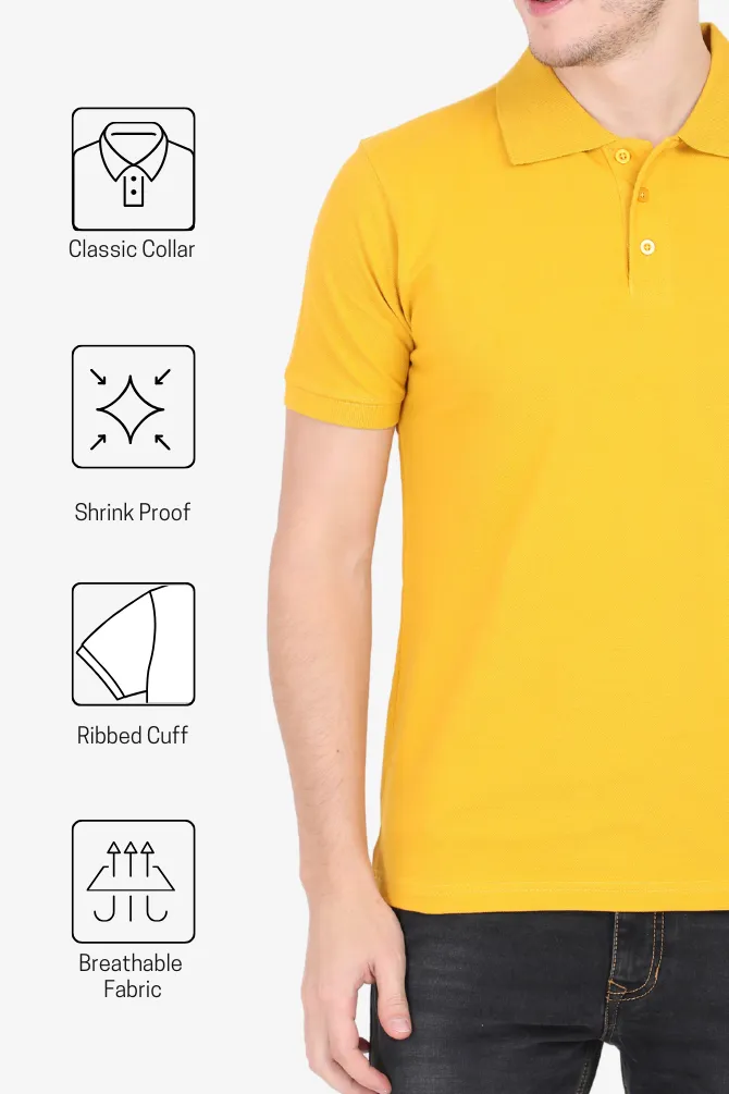 Mustard Yellow Polo T-shirt for men