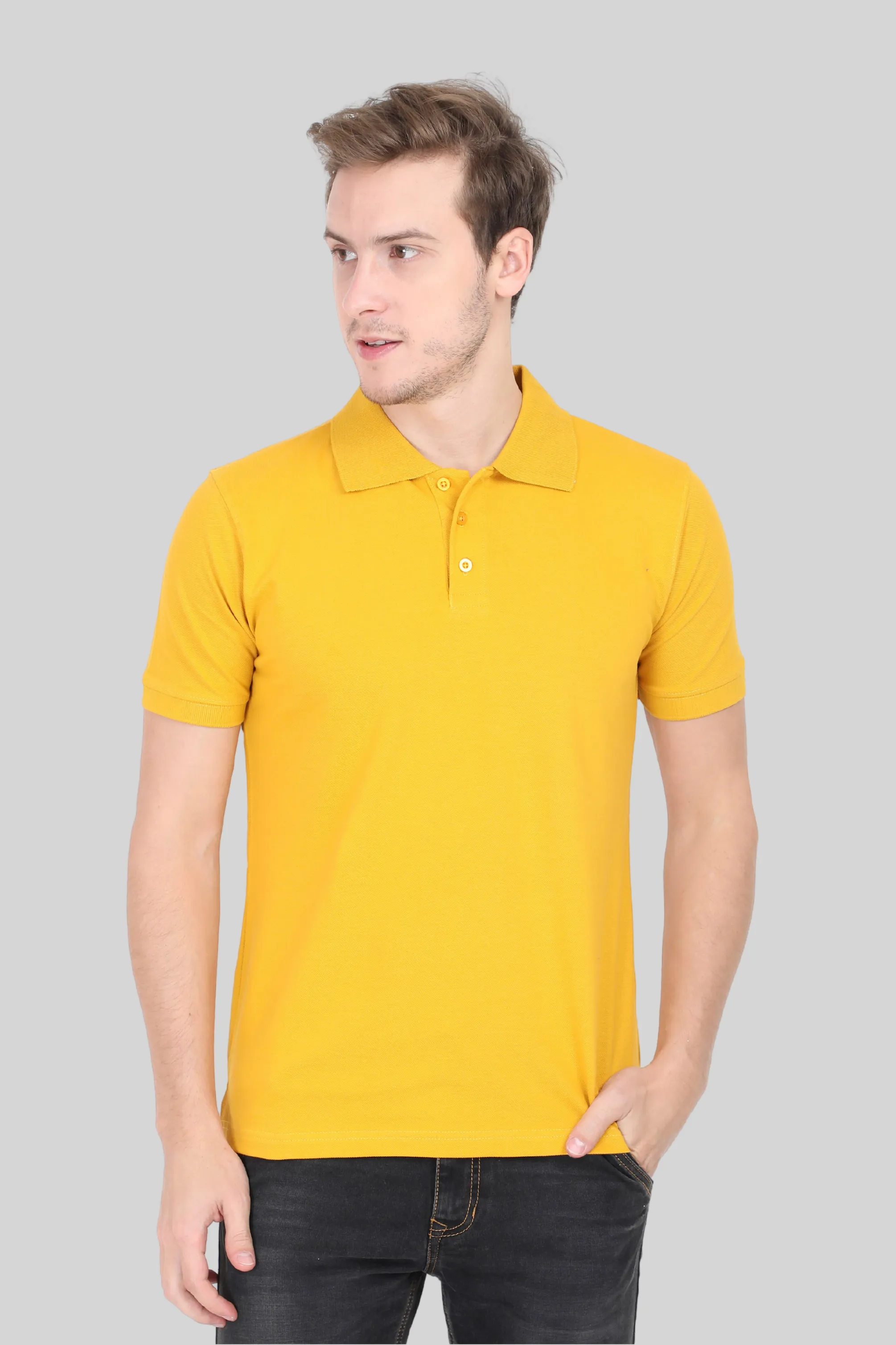 Mustard Yellow Polo T-shirt for men