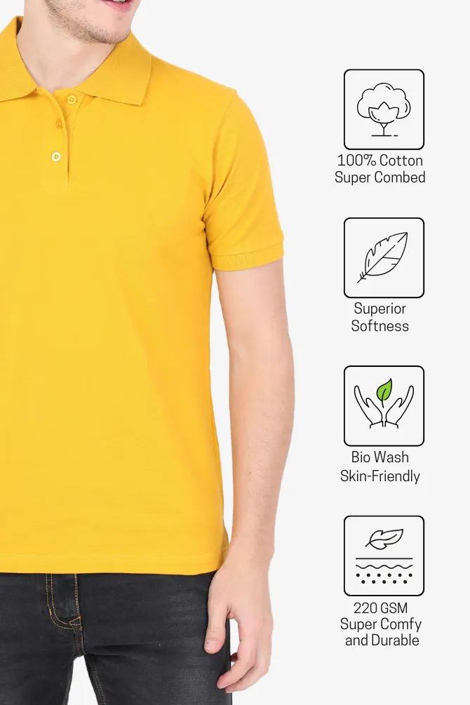 Mustard Yellow Polo T-shirt for men
