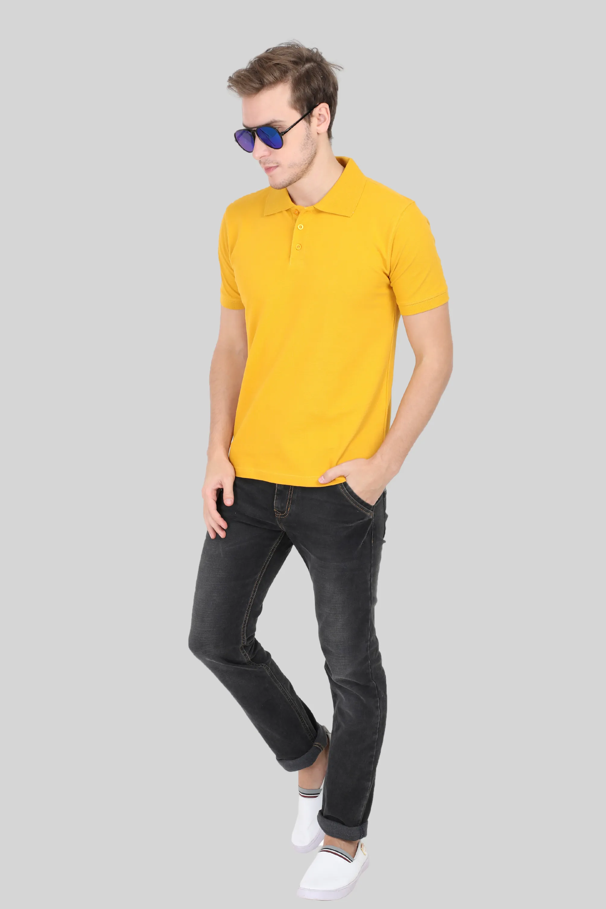 Mustard Yellow Polo T-shirt for men