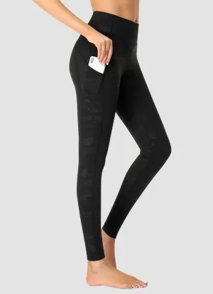 Newborn High Waist Yoga Leggings Full Length — Black Camo