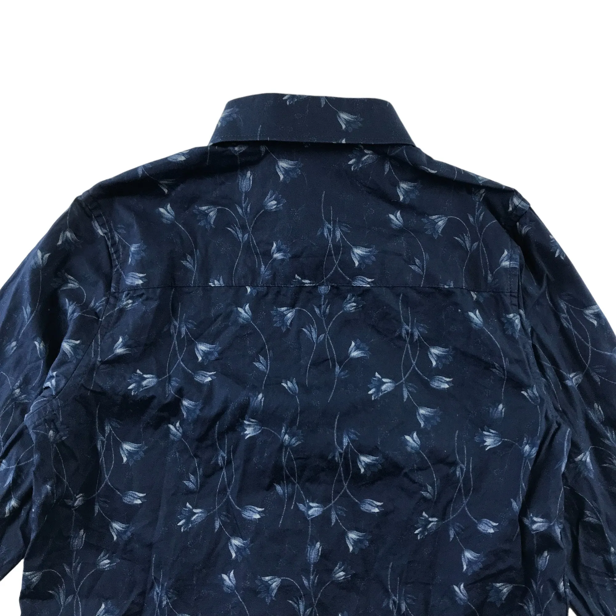 Next Shirt Age 5 Navy Floral Print Button Up Cotton